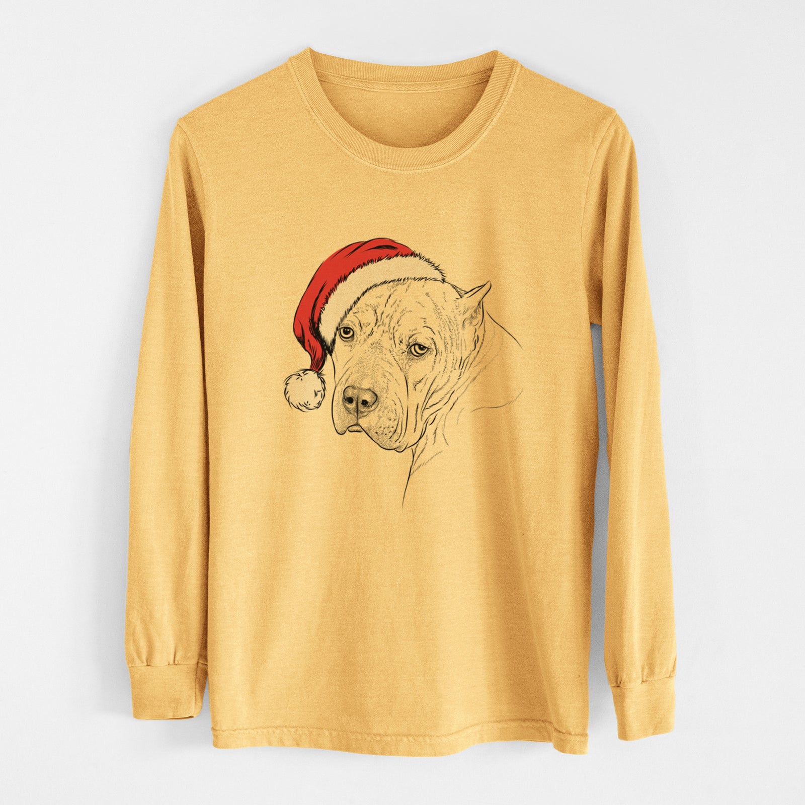 Santa Precious the Staffordshire Terrier - Heavyweight 100% Cotton Long Sleeve
