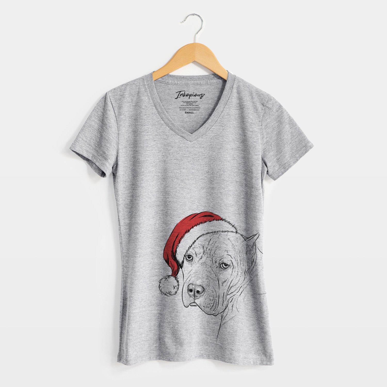 Santa Precious the Staffordshire Terrier - Women's Perfect V-neck Shirt