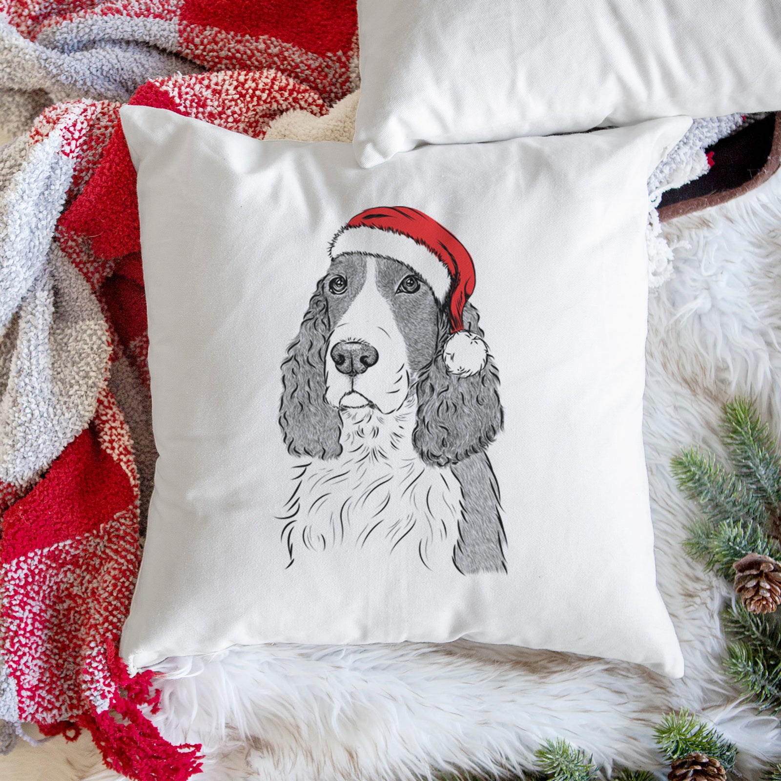 Quincy the English Springer Spaniel - Throw Pillow Cover