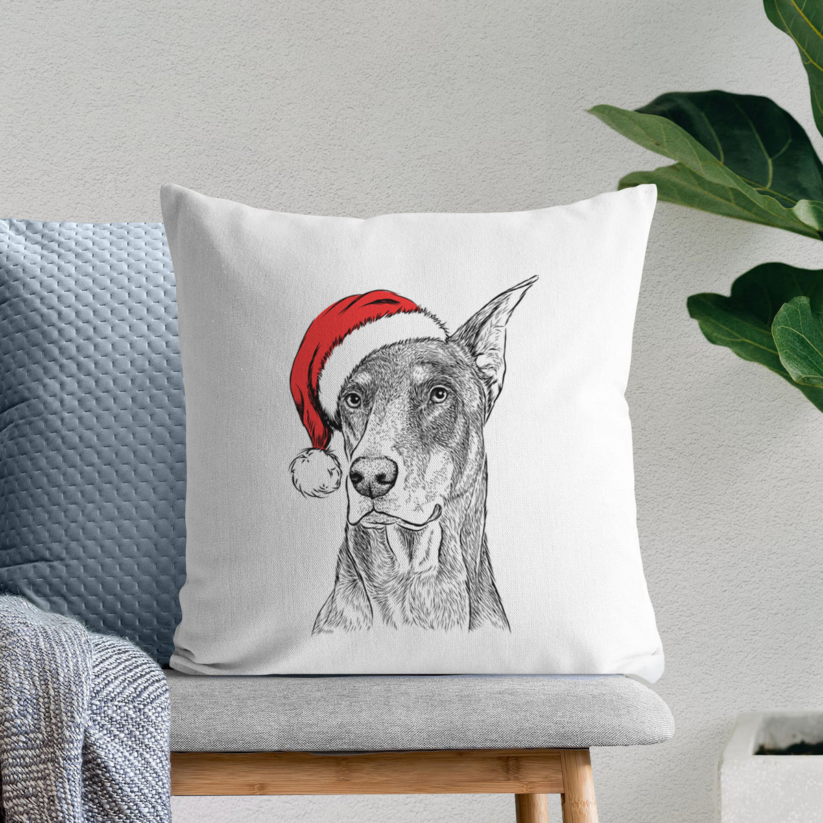 RJ the Doberman Pinscher - Throw Pillow Cover