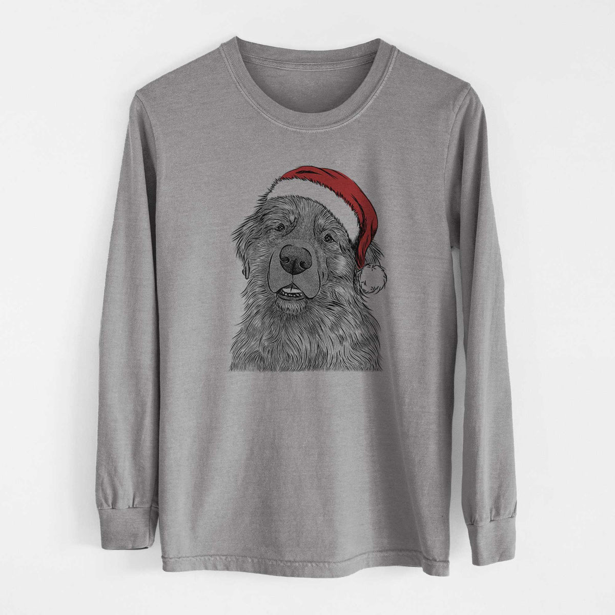 Santa Ralph the Leonberger - Men's Heavyweight 100% Cotton Long Sleeve