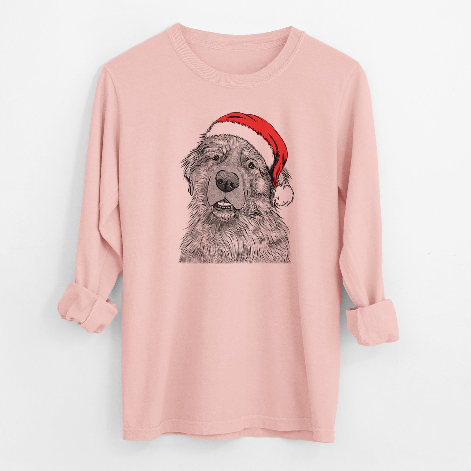 Santa Ralph the Leonberger - Men's Heavyweight 100% Cotton Long Sleeve