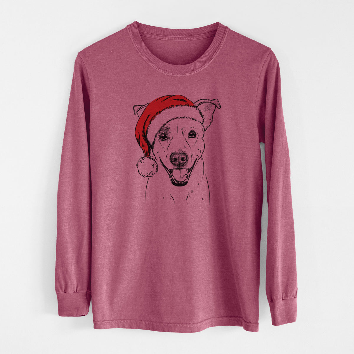 Santa Ralphie the Mixed Breed - Men&#39;s Heavyweight 100% Cotton Long Sleeve