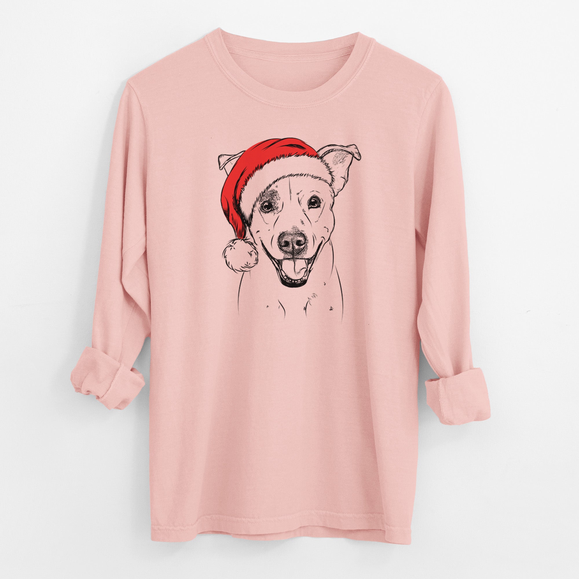 Santa Ralphie the Mixed Breed - Men's Heavyweight 100% Cotton Long Sleeve