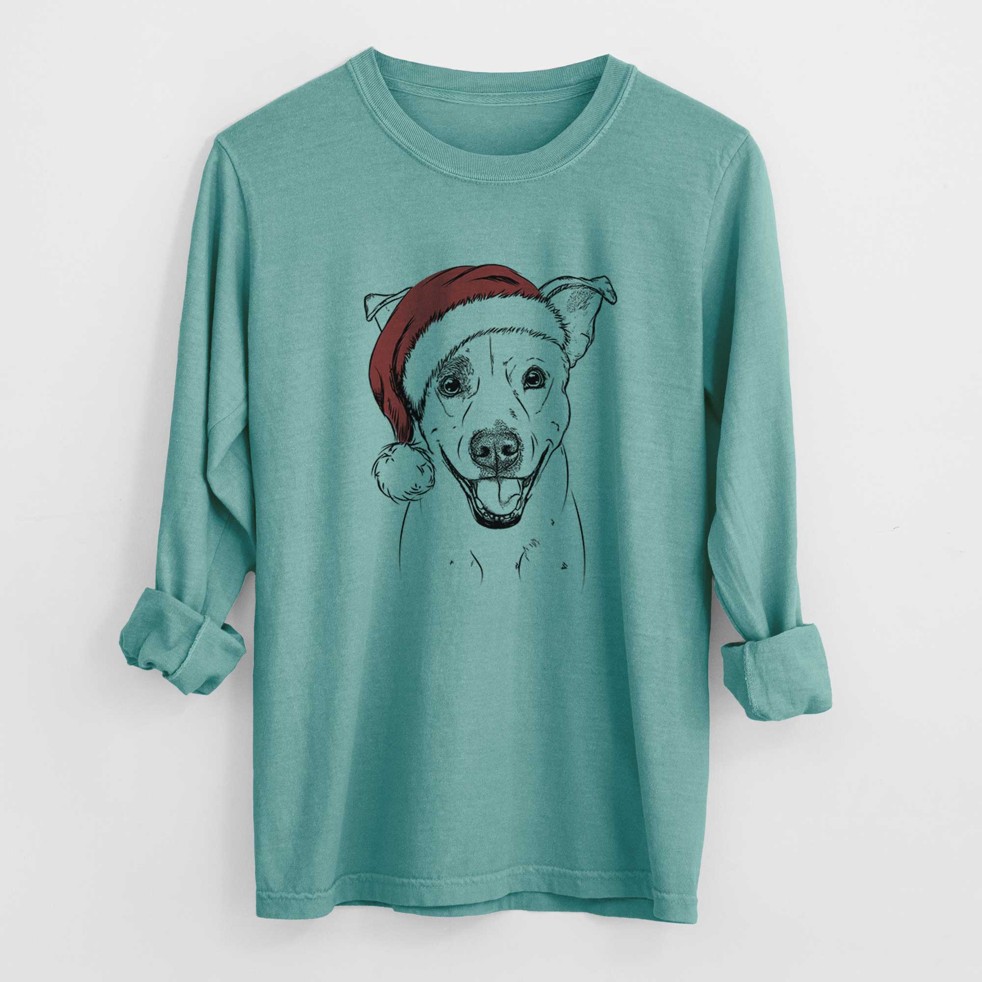 Santa Ralphie the Mixed Breed - Men's Heavyweight 100% Cotton Long Sleeve