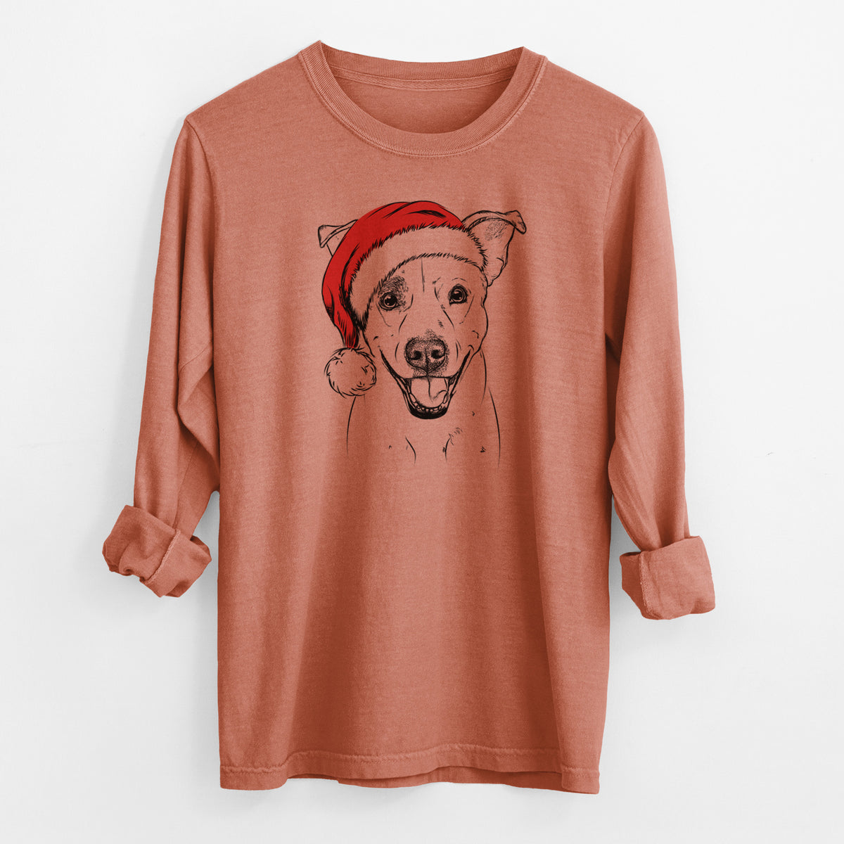 Santa Ralphie the Mixed Breed - Men's Heavyweight 100% Cotton Long Sleeve