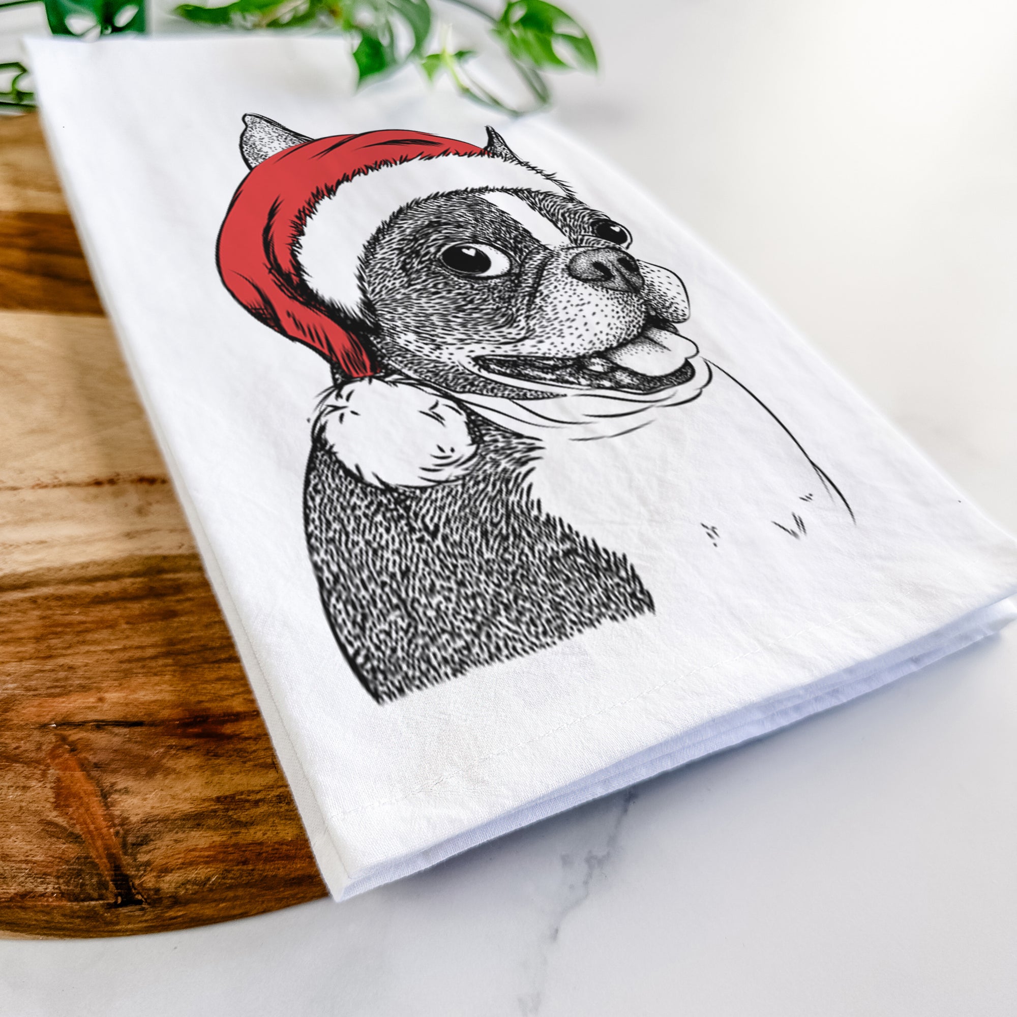 Ralphie the Boston Terrier Tea Towel