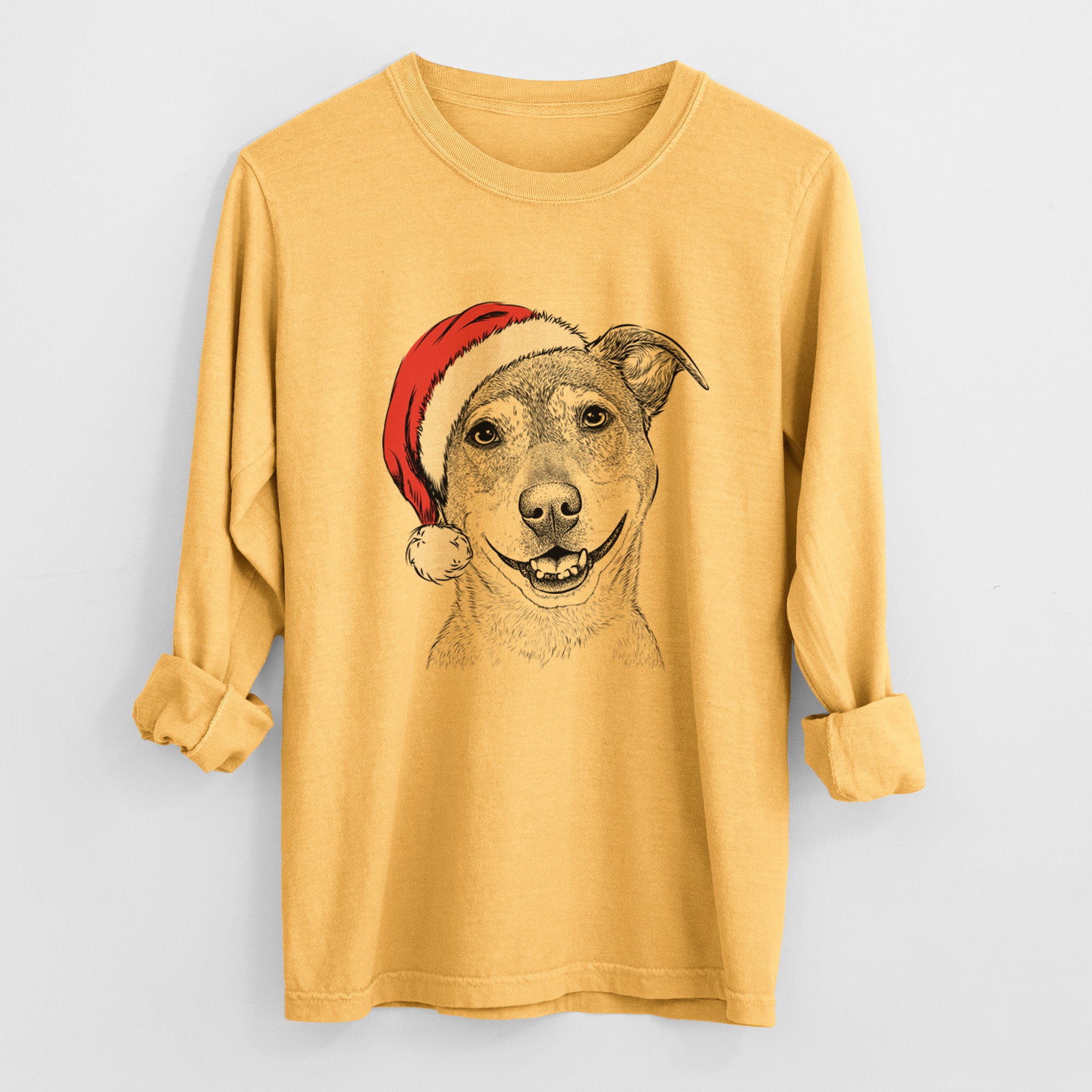 Santa Reese the Mountain Cur - Heavyweight 100% Cotton Long Sleeve