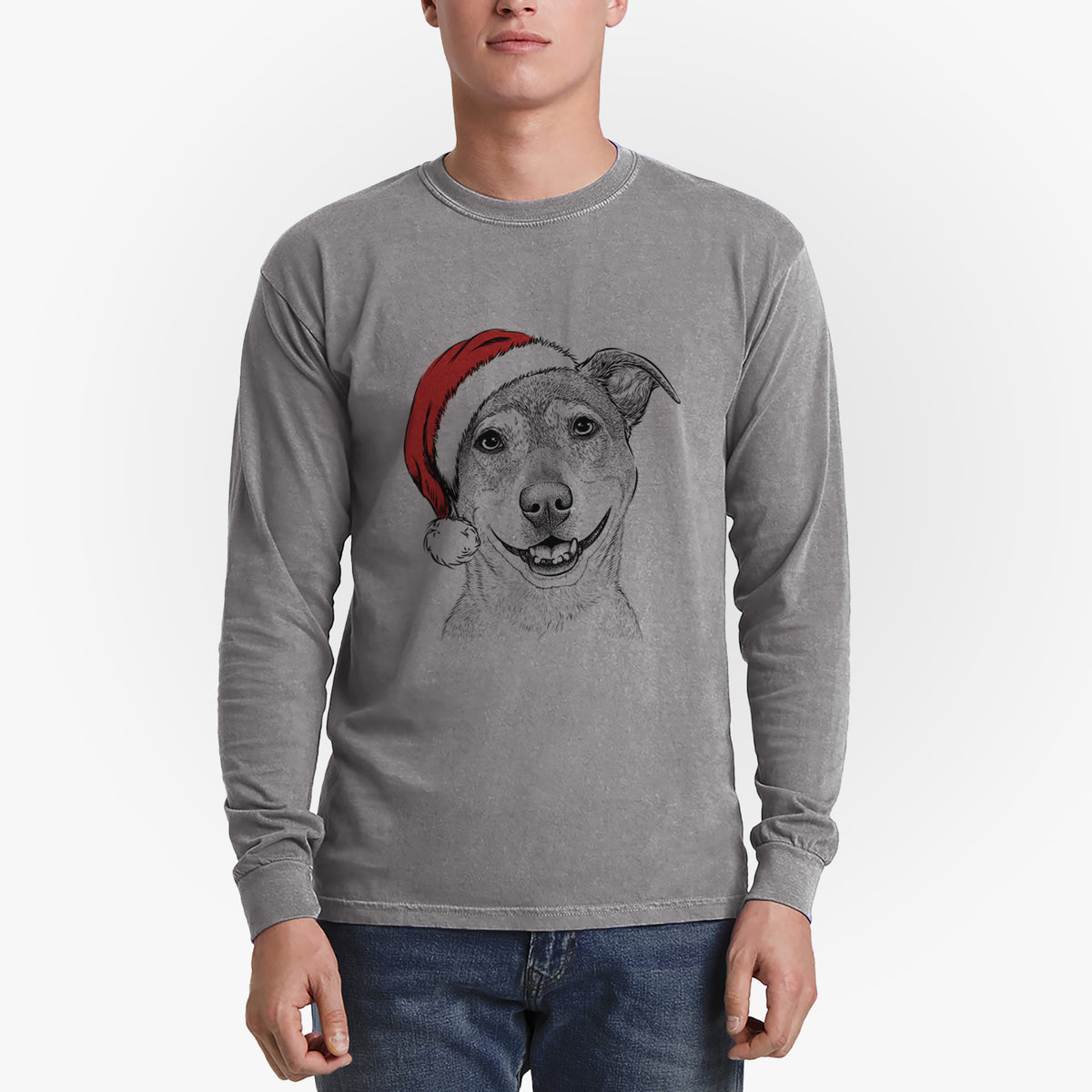 Santa Reese the Mountain Cur - Heavyweight 100% Cotton Long Sleeve
