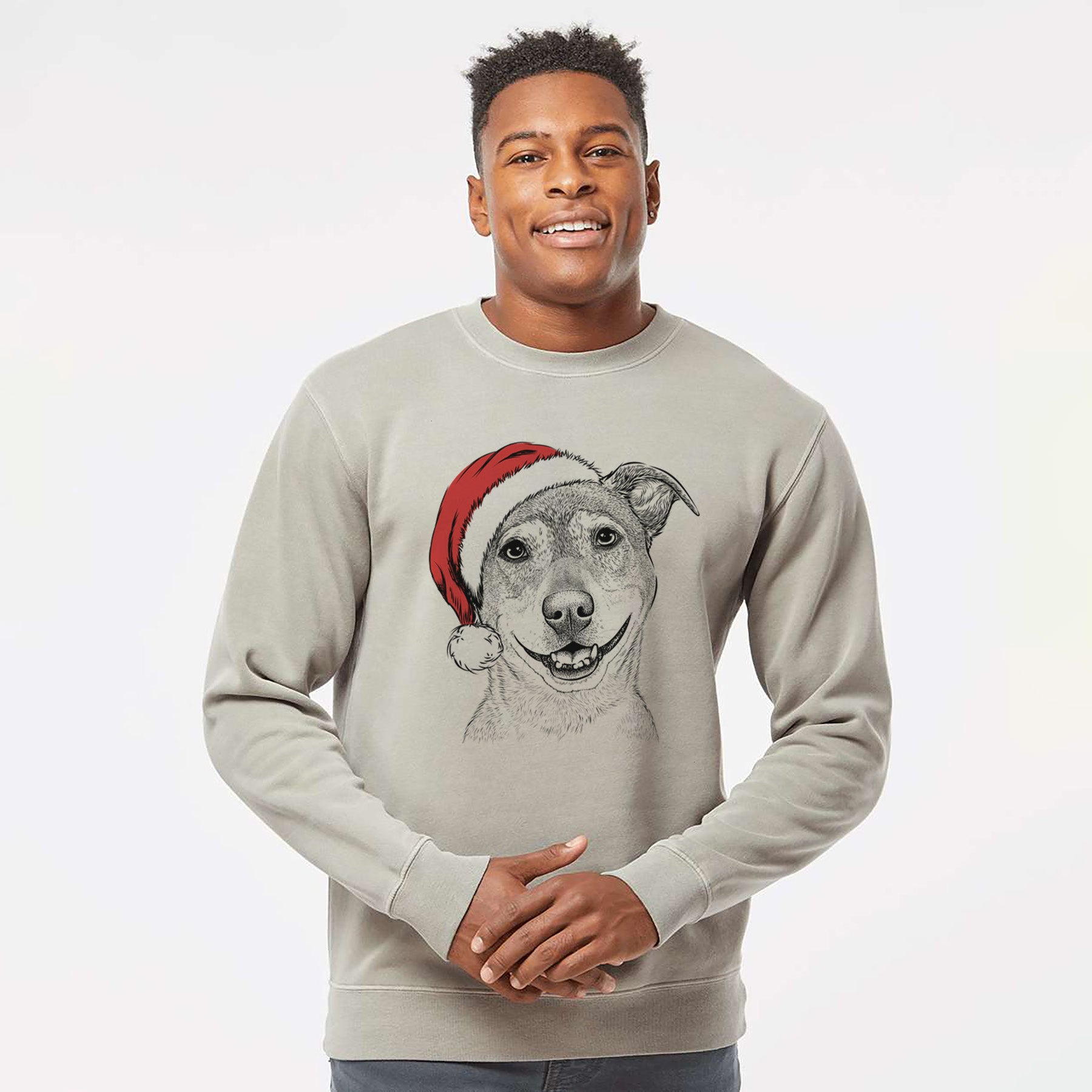 Santa Reese the Mountain Cur - Unisex Pigment Dyed Crew Sweatshirt