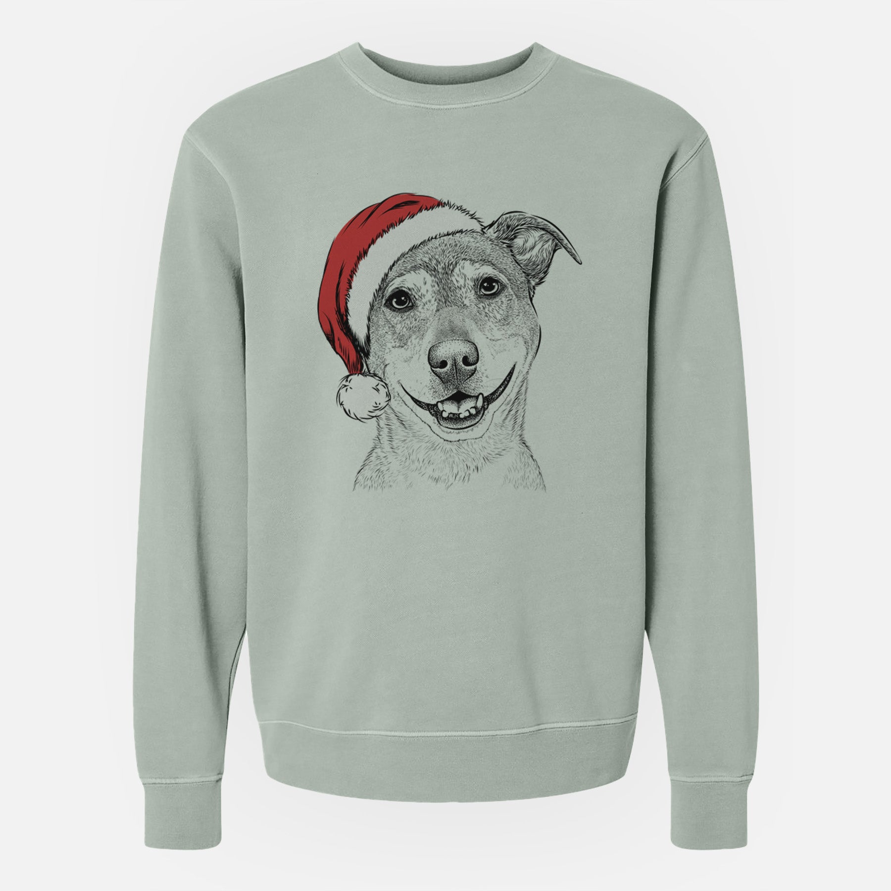 Santa Reese the Mountain Cur - Unisex Pigment Dyed Crew Sweatshirt