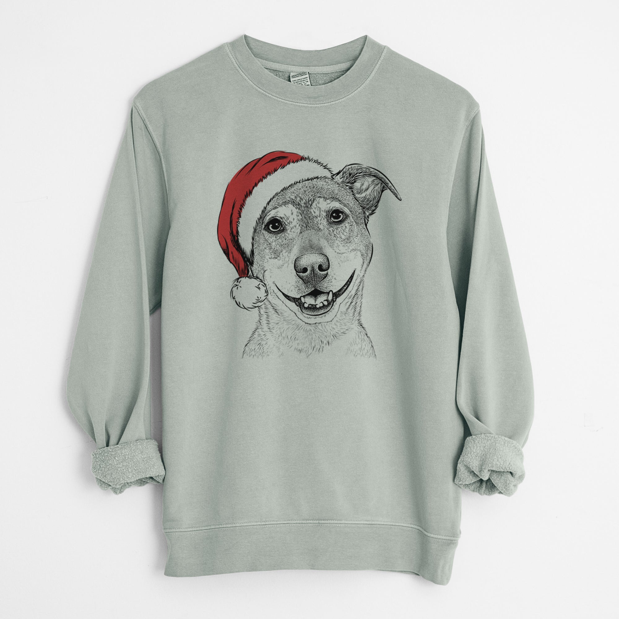 Santa Reese the Mountain Cur - Unisex Pigment Dyed Crew Sweatshirt