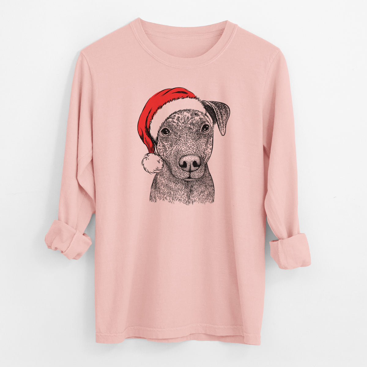 Santa Reeses the Pitbull - Men's Heavyweight 100% Cotton Long Sleeve