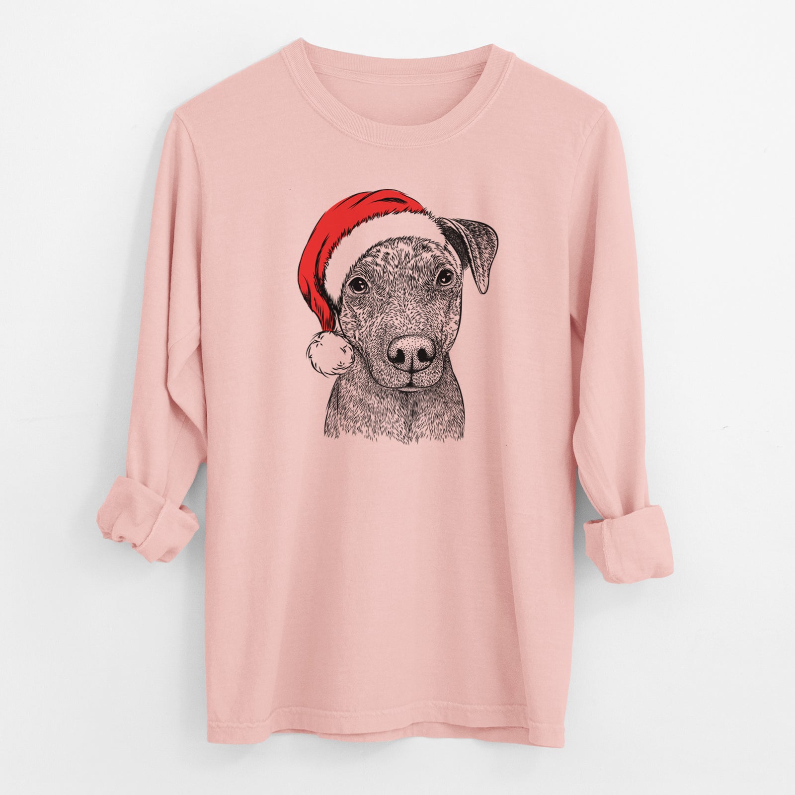 Santa Reeses the Pitbull - Men's Heavyweight 100% Cotton Long Sleeve