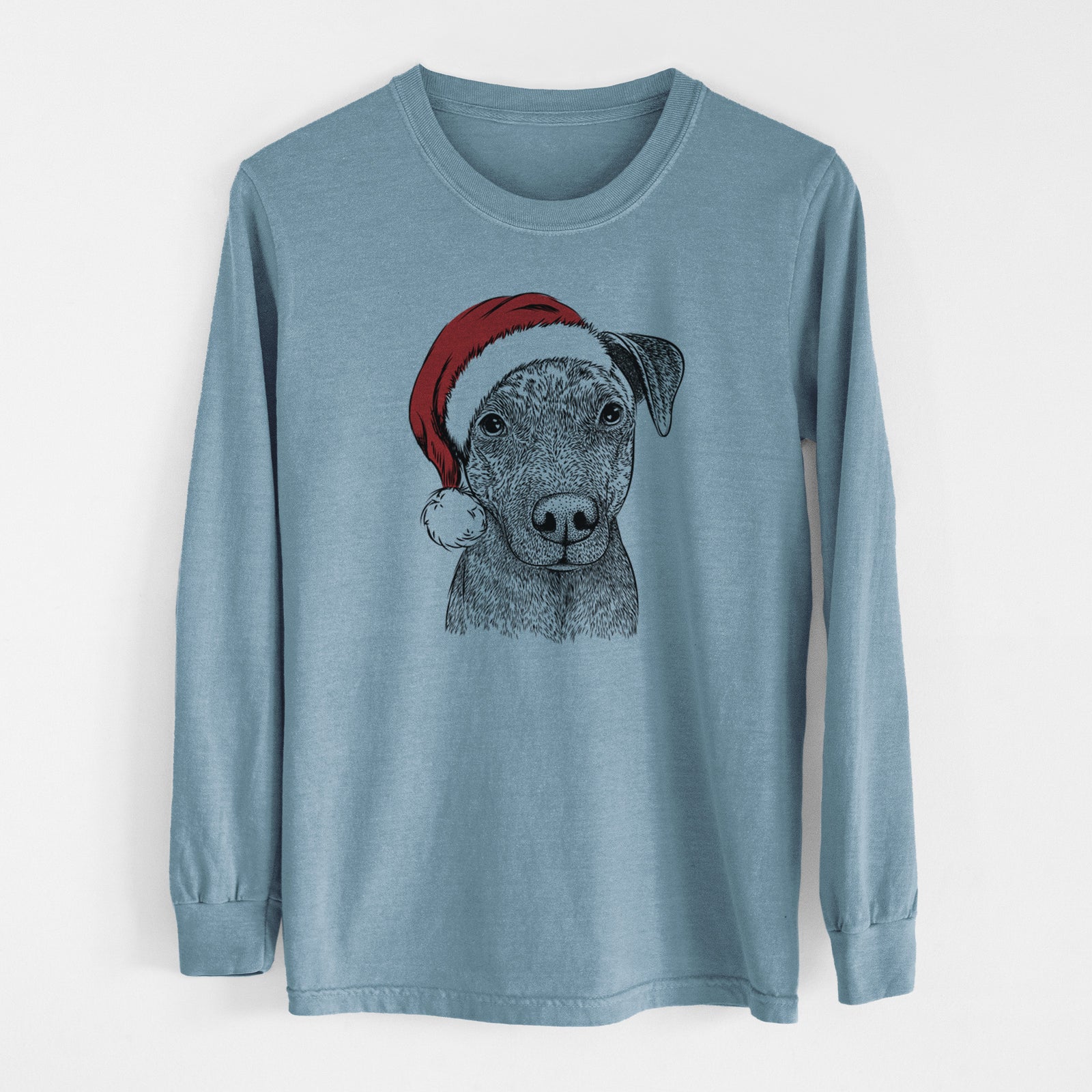 Santa Reeses the Pitbull - Men's Heavyweight 100% Cotton Long Sleeve