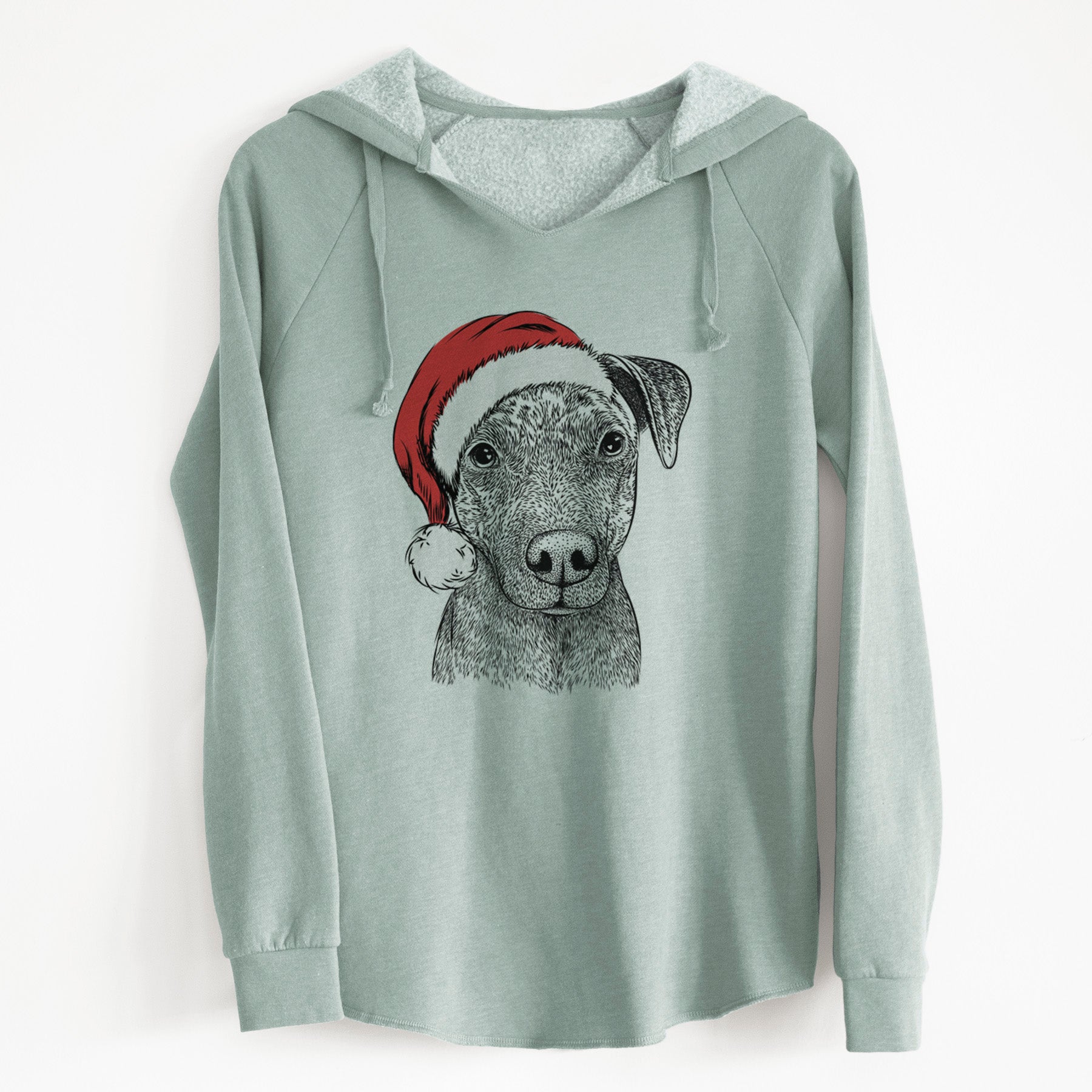 Santa Reeses the Pitbull - Cali Wave Hooded Sweatshirt