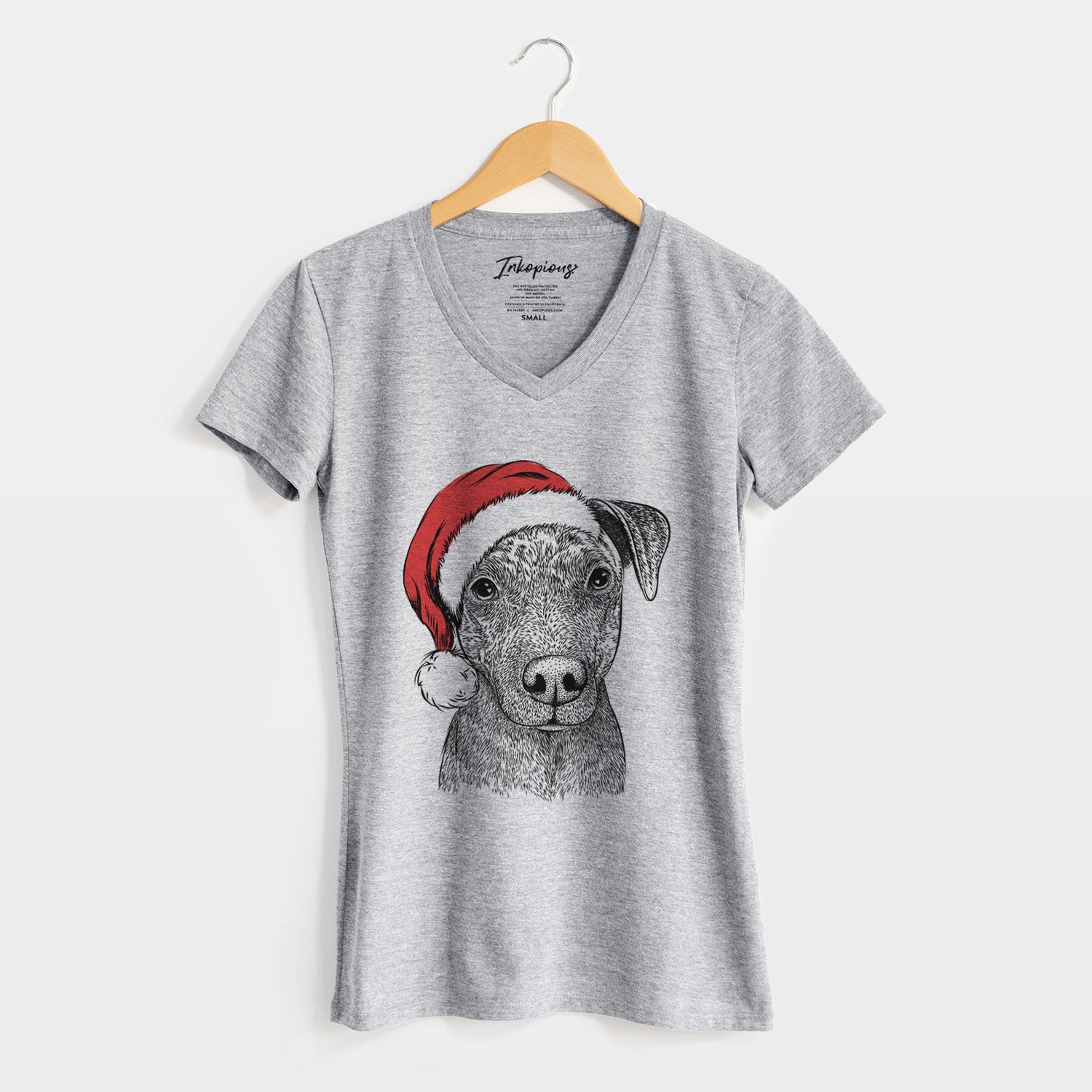 Santa Reeses the Pitbull - Women's Perfect V-neck Shirt