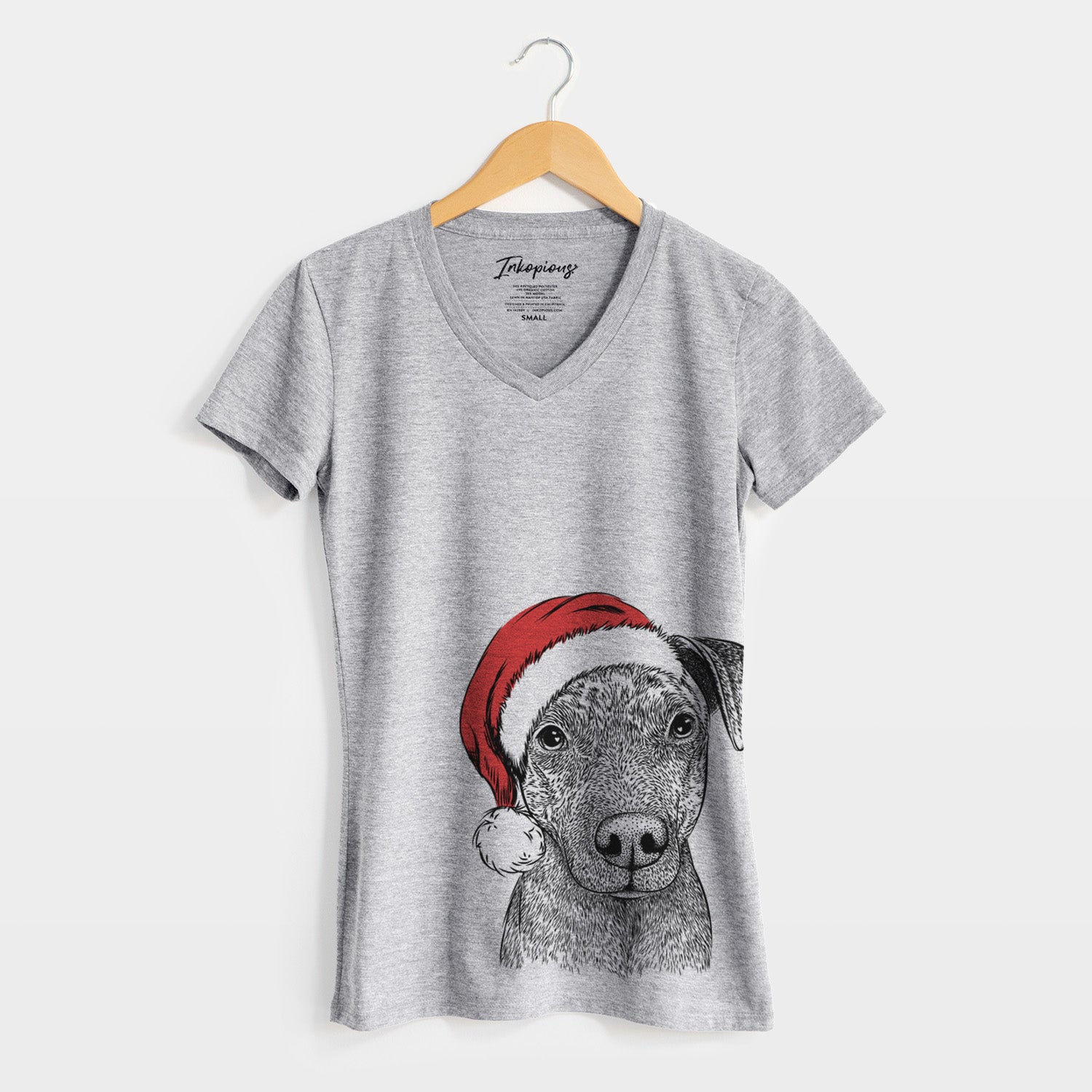 Santa Reeses the Pitbull - Women's Perfect V-neck Shirt