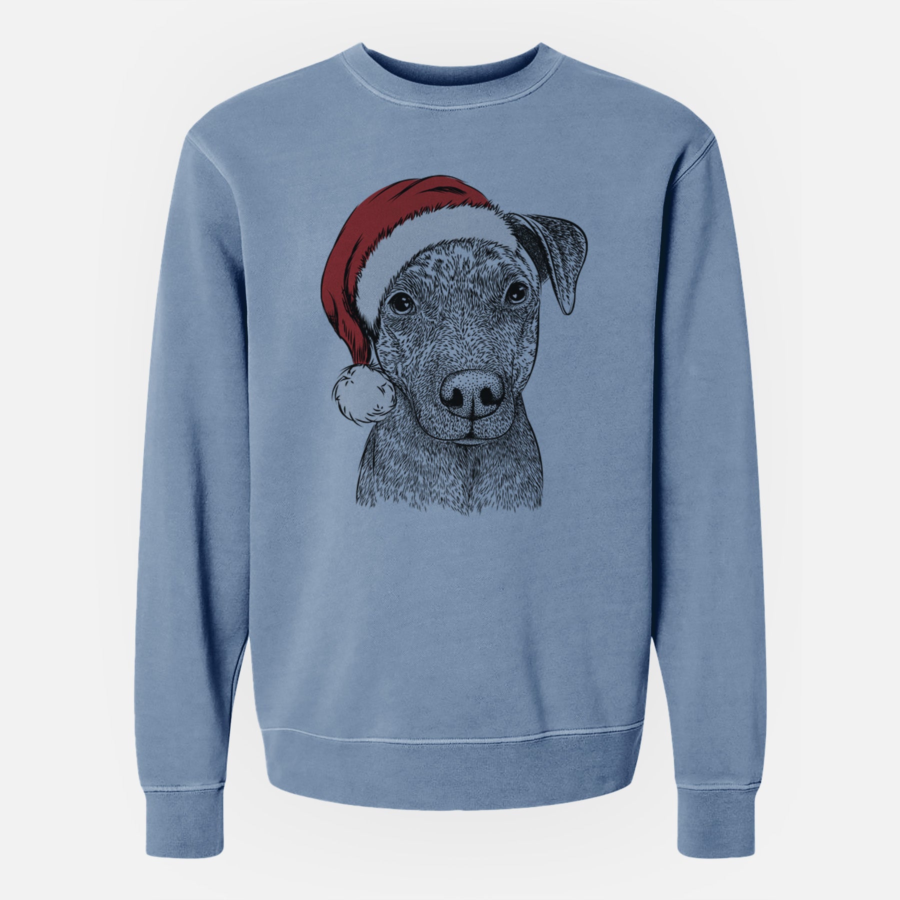 Santa Reeses the Pitbull - Unisex Pigment Dyed Crew Sweatshirt