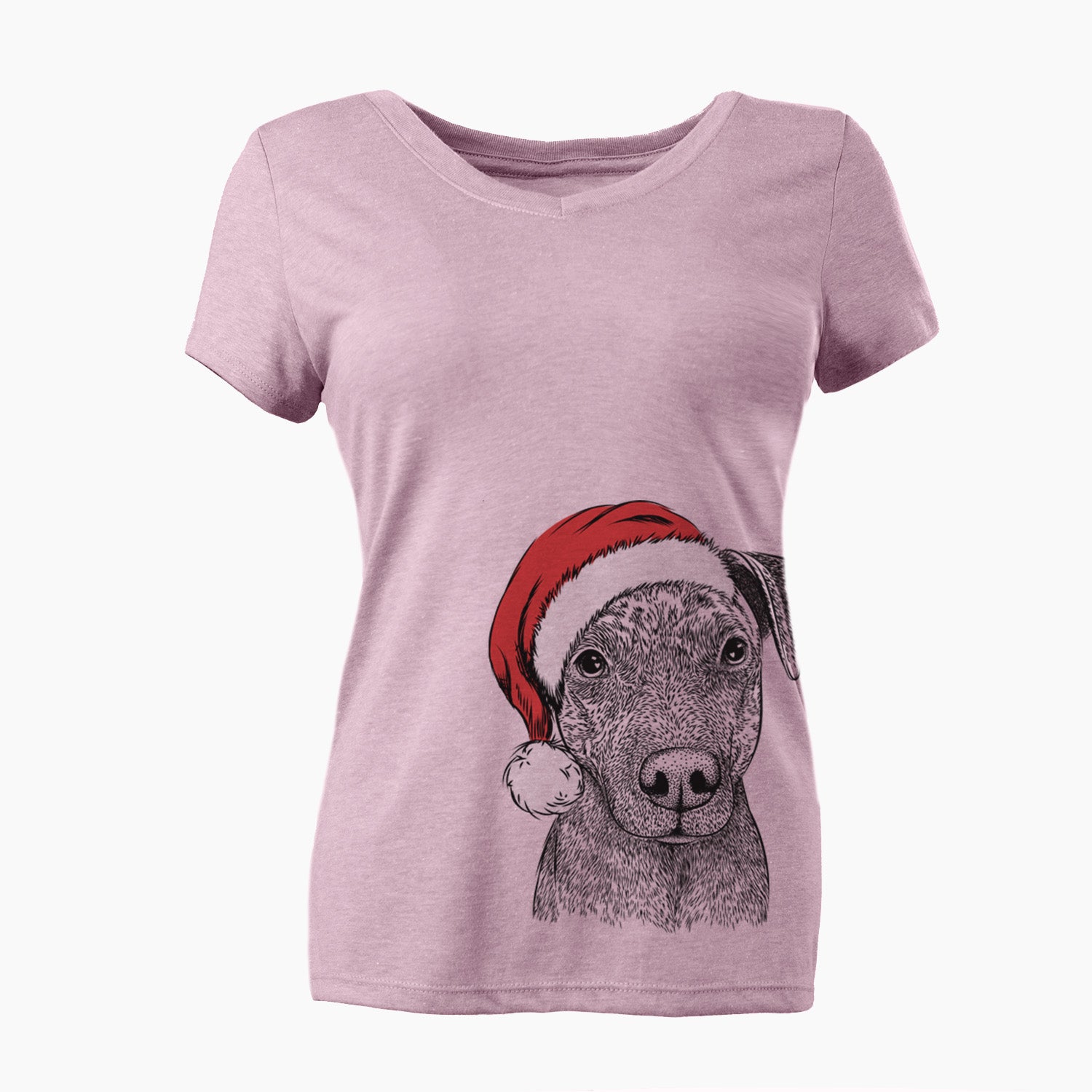 Santa Reeses the Pitbull - Women's Perfect V-neck Shirt