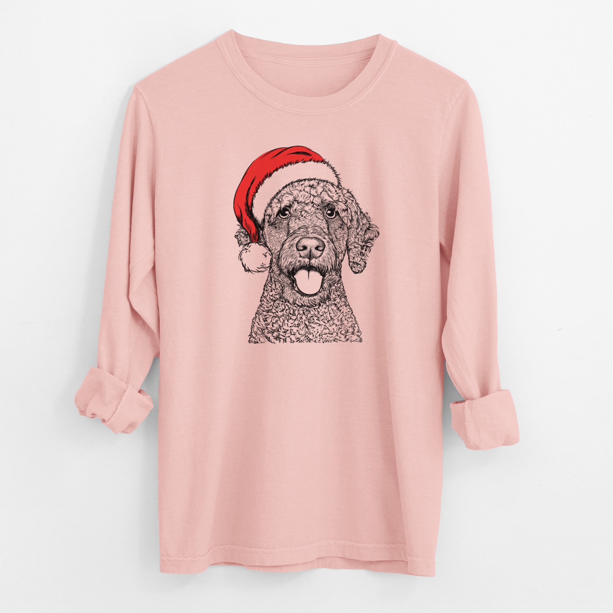 Santa Reina the Spanish Water Dog - Men's Heavyweight 100% Cotton Long Sleeve