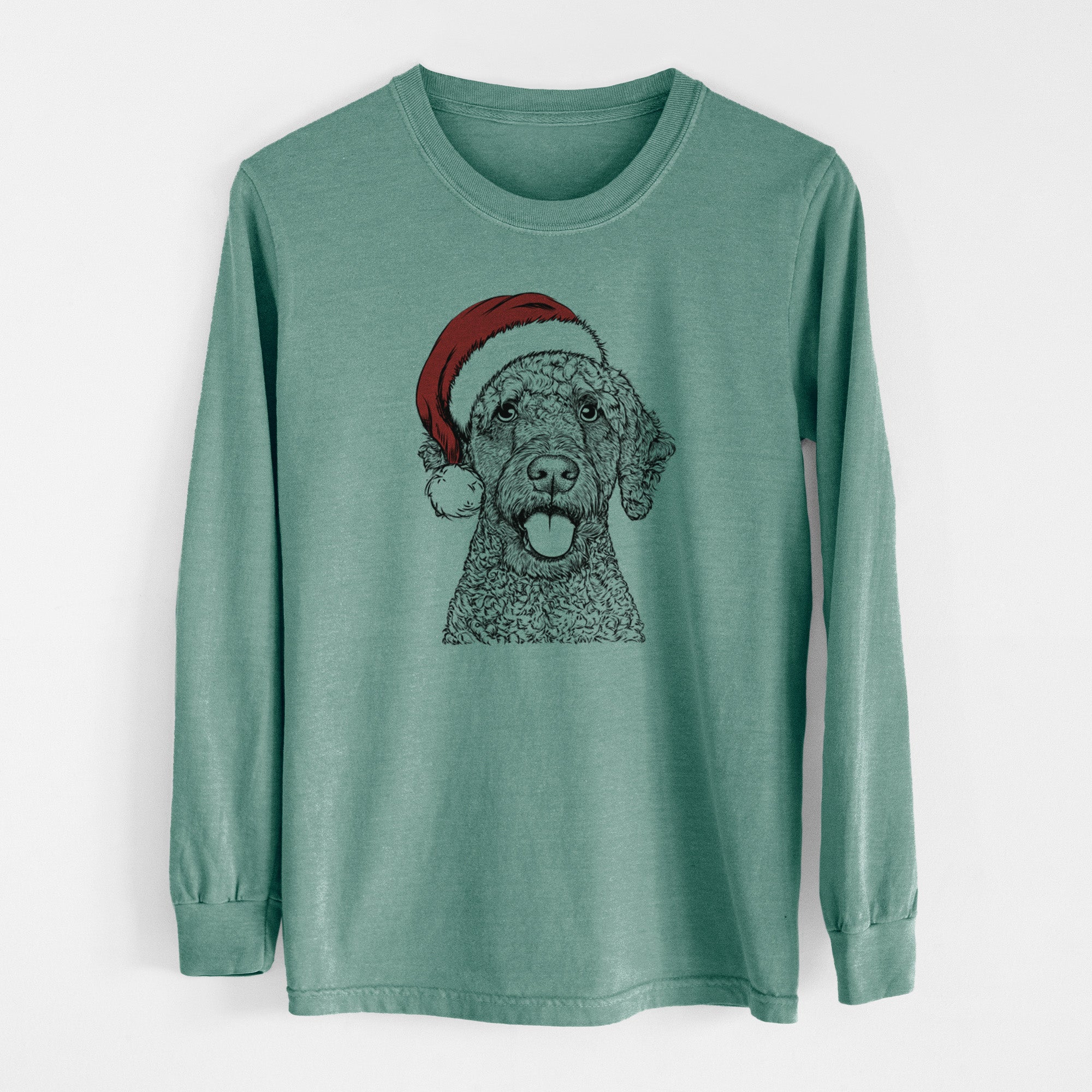 Santa Reina the Spanish Water Dog - Men's Heavyweight 100% Cotton Long Sleeve