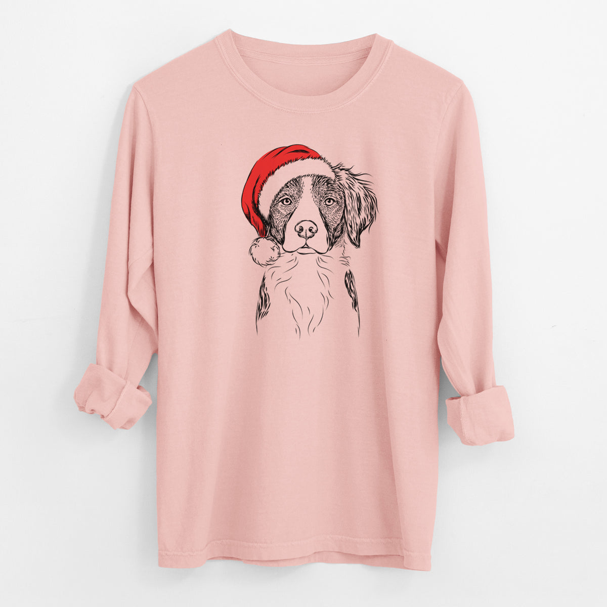 Santa Remi the Brittany - Men's Heavyweight 100% Cotton Long Sleeve