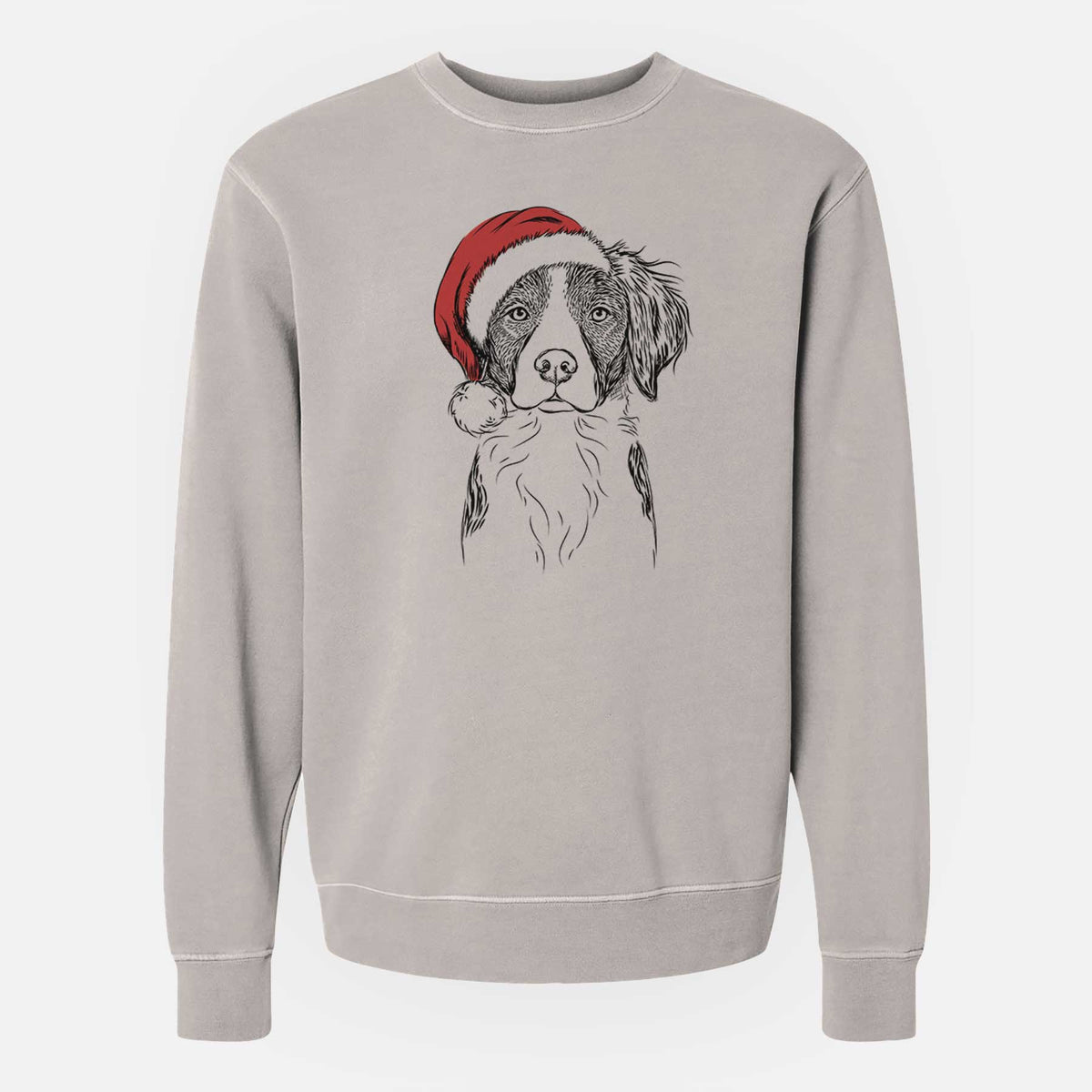 Santa Remi the Brittany - Unisex Pigment Dyed Crew Sweatshirt