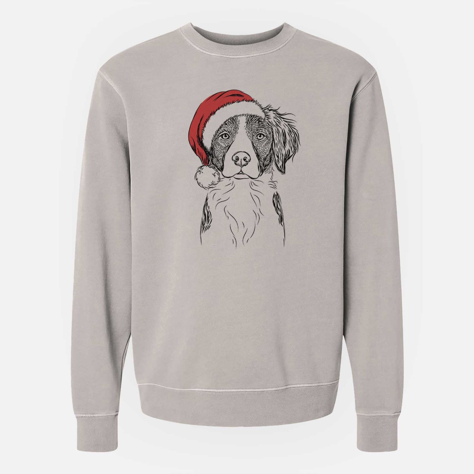 Santa Remi the Brittany - Unisex Pigment Dyed Crew Sweatshirt