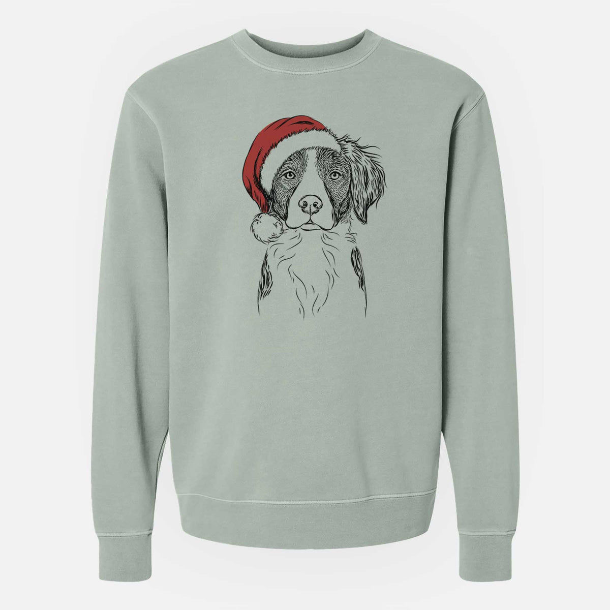 Santa Remi the Brittany - Unisex Pigment Dyed Crew Sweatshirt