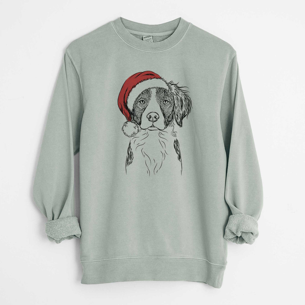 Santa Remi the Brittany - Unisex Pigment Dyed Crew Sweatshirt