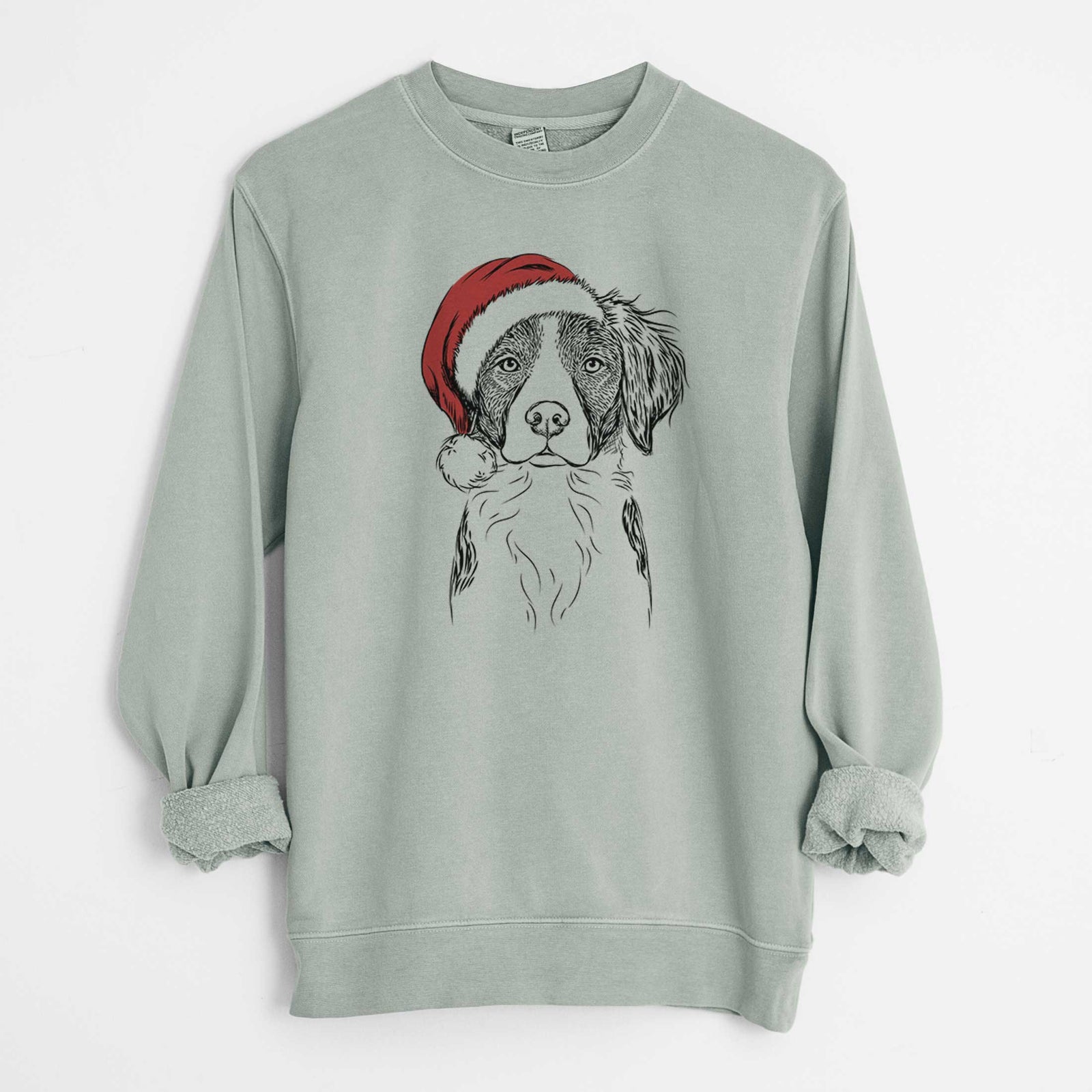 Santa Remi the Brittany - Unisex Pigment Dyed Crew Sweatshirt