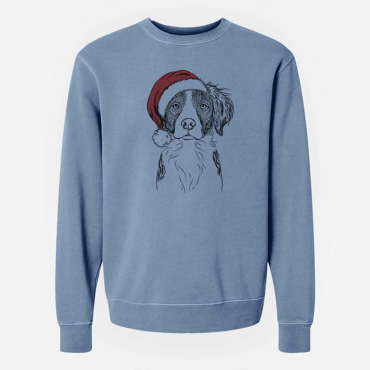 Santa Remi the Brittany - Unisex Pigment Dyed Crew Sweatshirt
