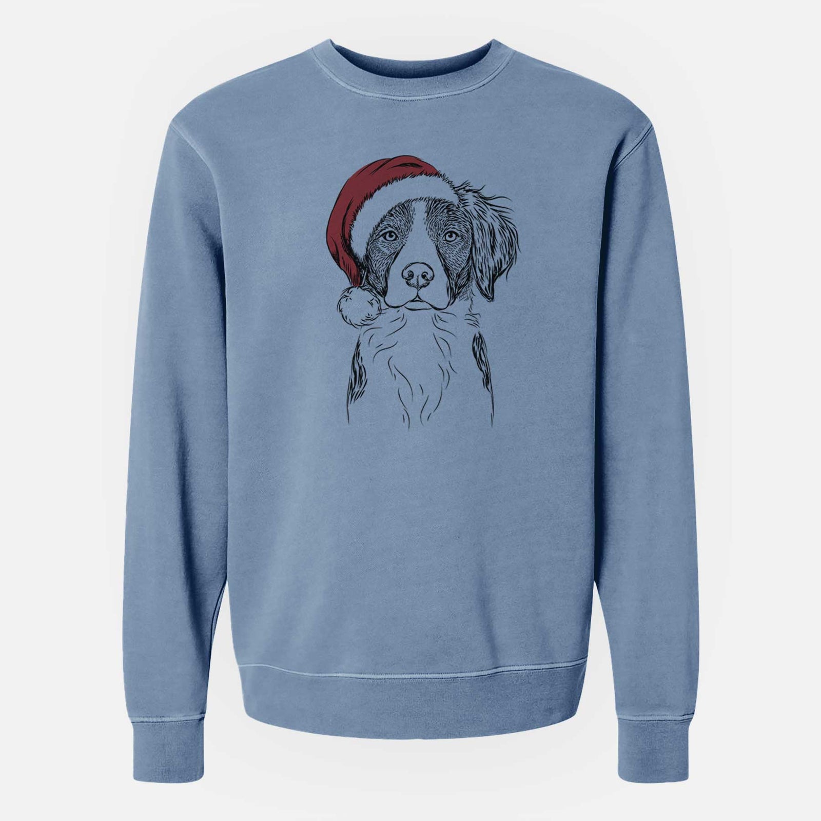 Santa Remi the Brittany - Unisex Pigment Dyed Crew Sweatshirt