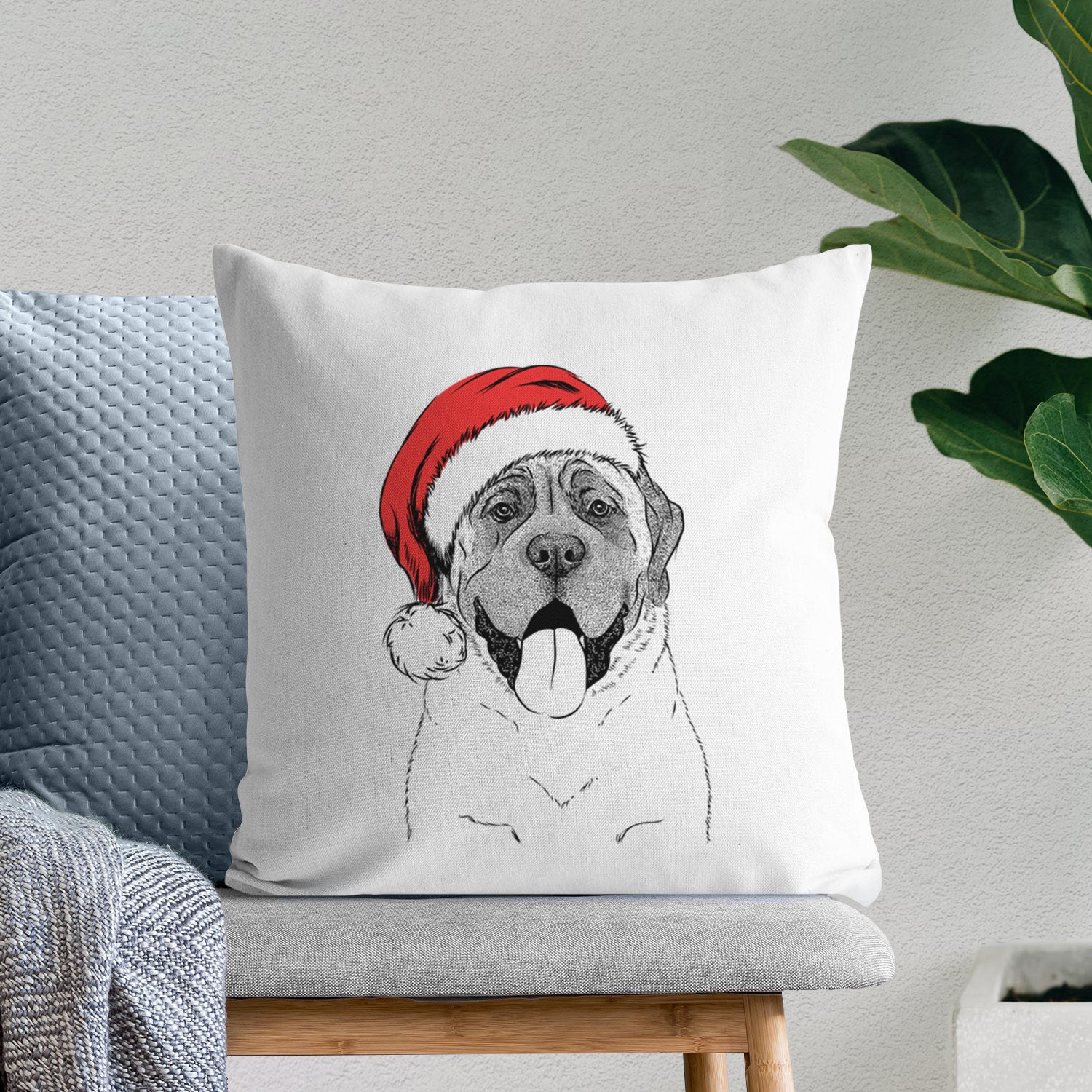 Remmie the English Mastiff - Throw Pillow Cover