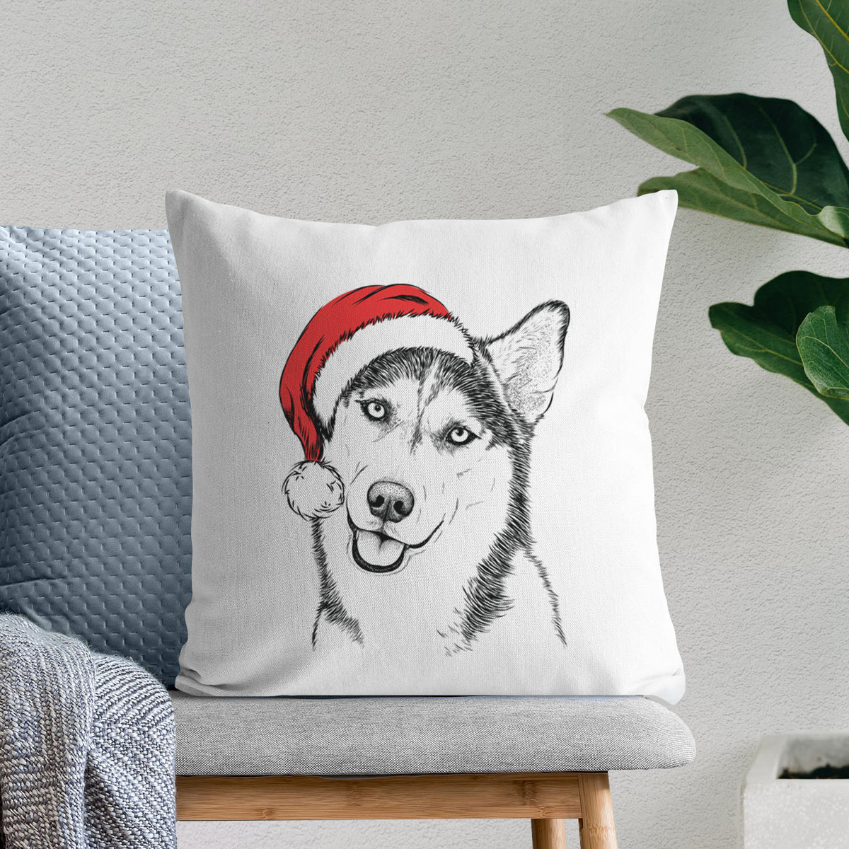 Remmie the Siberian Husky - Throw Pillow Cover