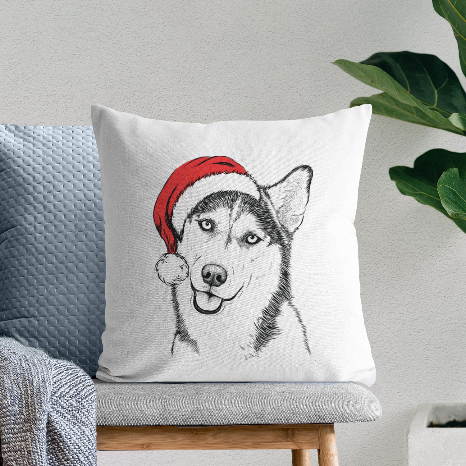 Remmie the Siberian Husky - Throw Pillow Cover