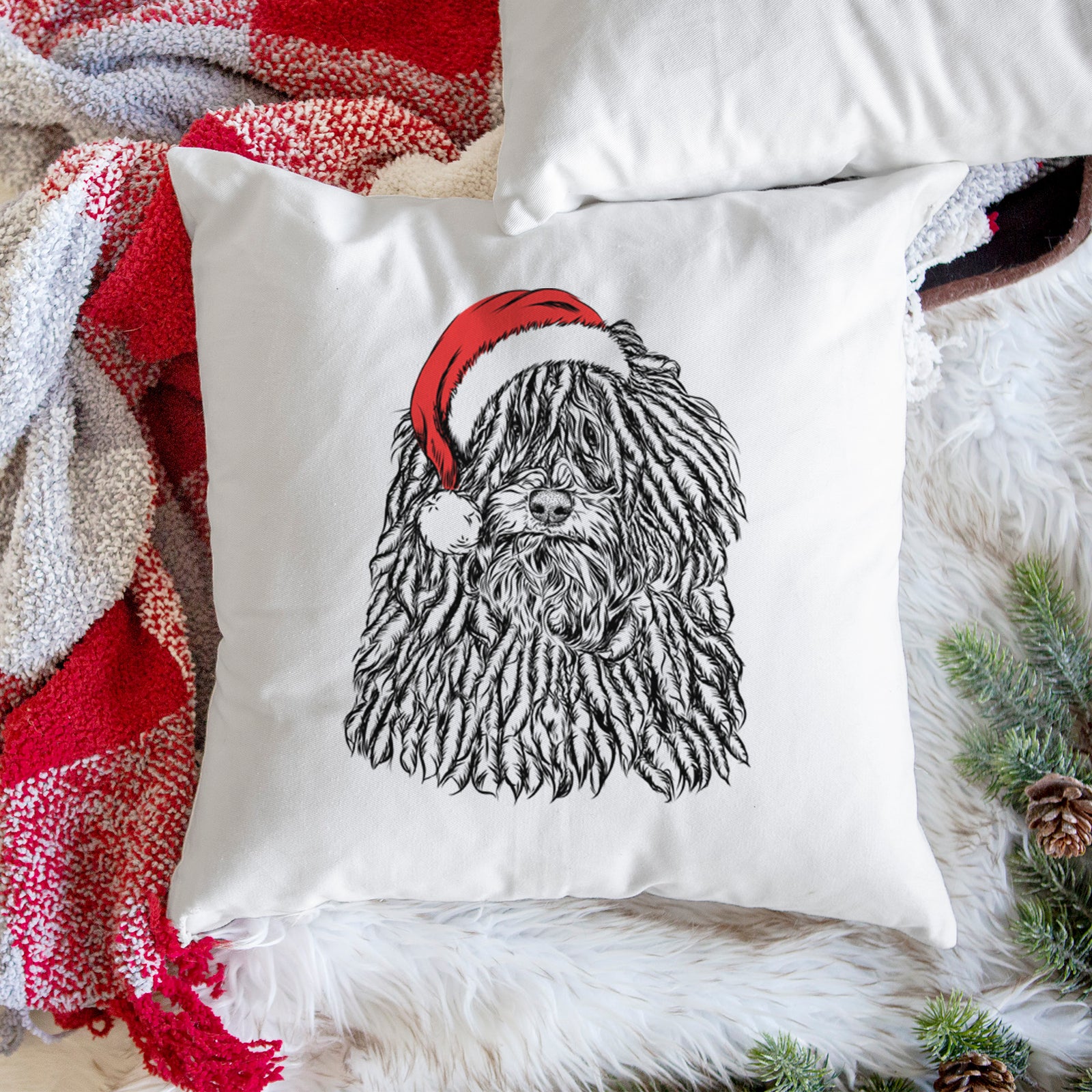 Rezi the Puli - Throw Pillow Cover