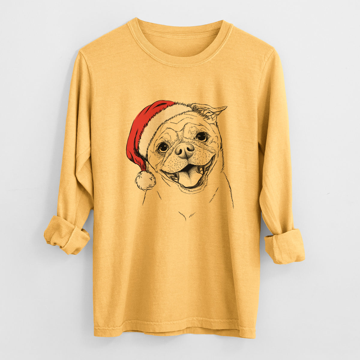 Santa Riley the Chug - Men's Heavyweight 100% Cotton Long Sleeve