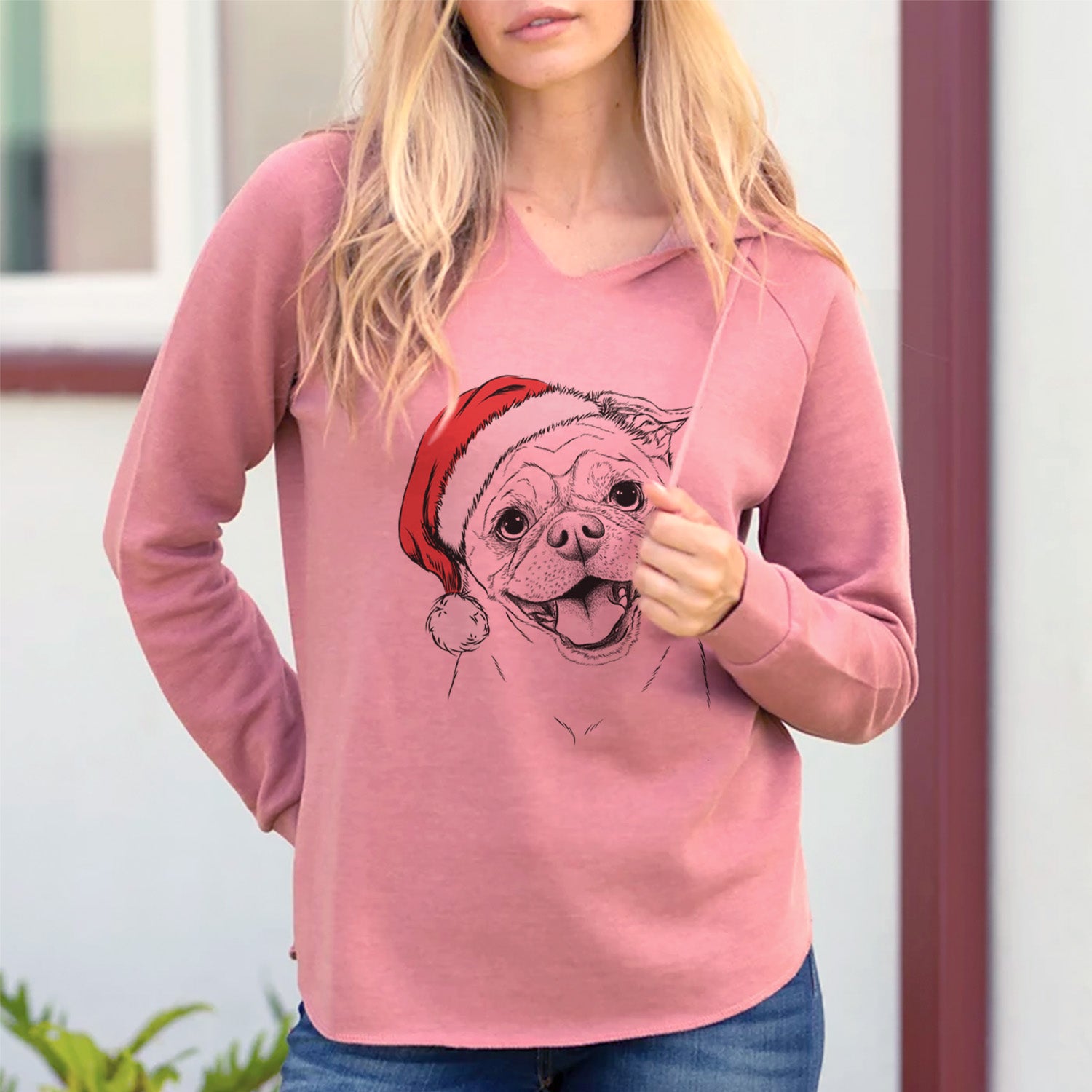 Santa Riley the Chug - Cali Wave Hooded Sweatshirt