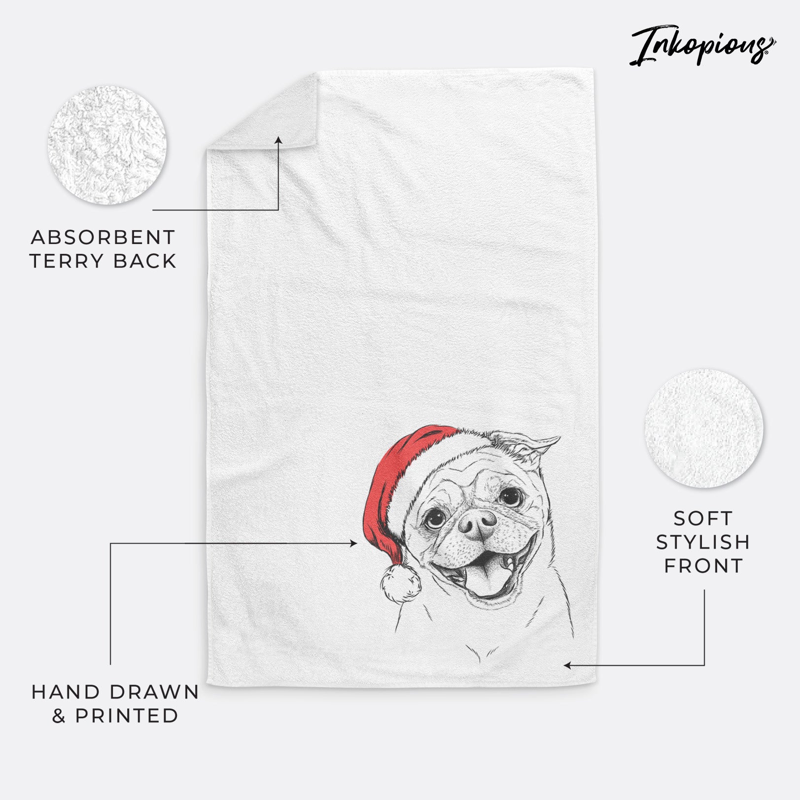 Riley the Chug Decorative Hand Towel