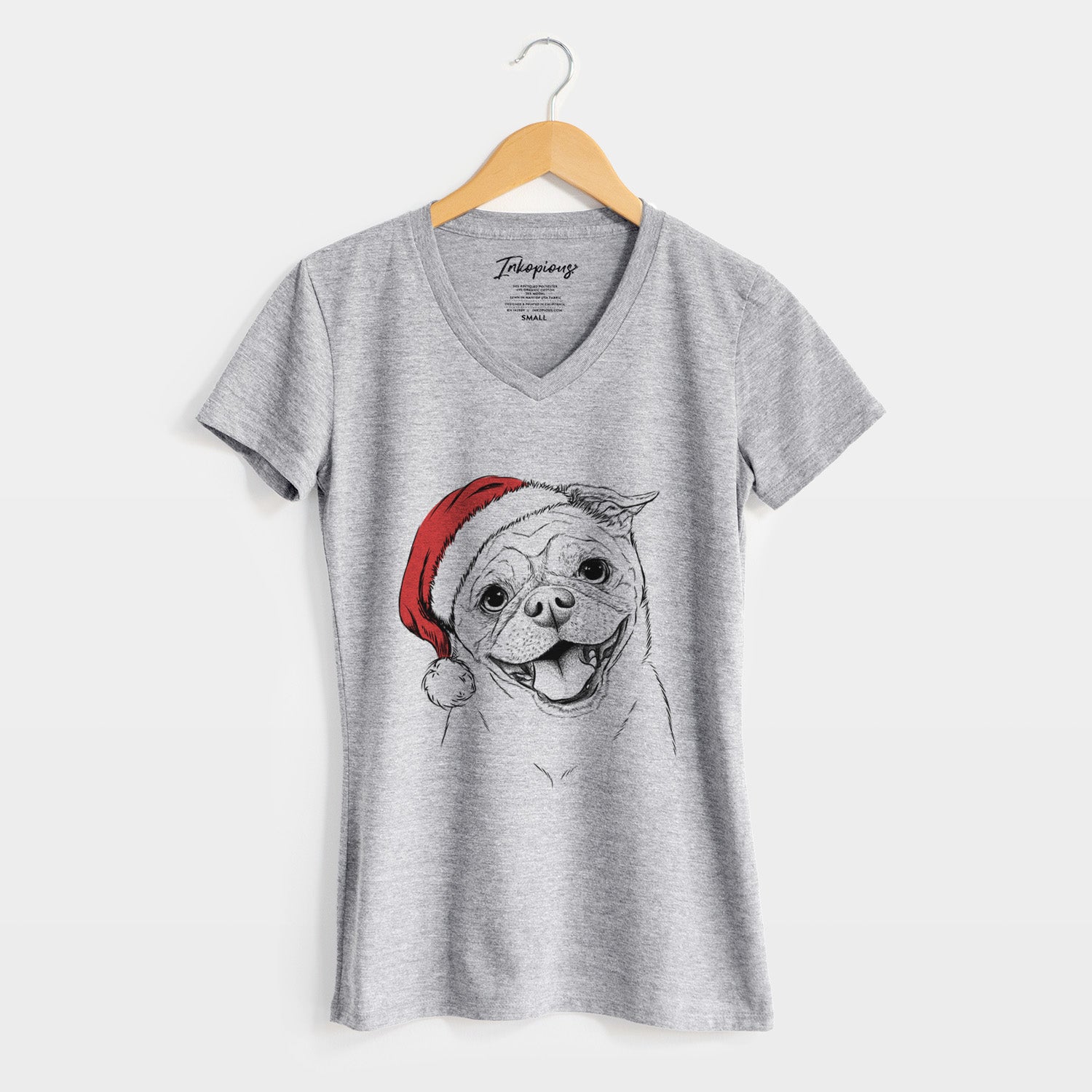 Santa Riley the Chug - Women's Perfect V-neck Shirt