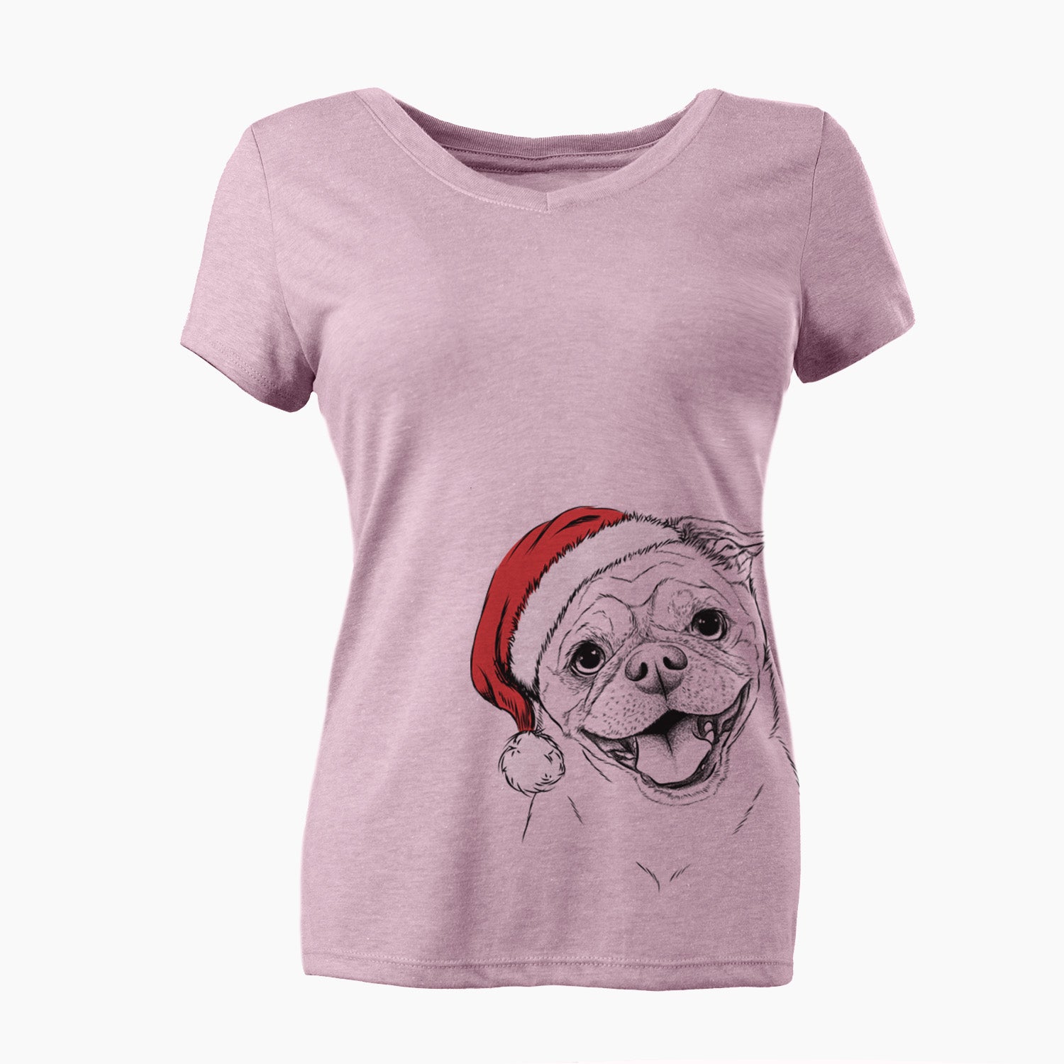 Santa Riley the Chug - Women's Perfect V-neck Shirt