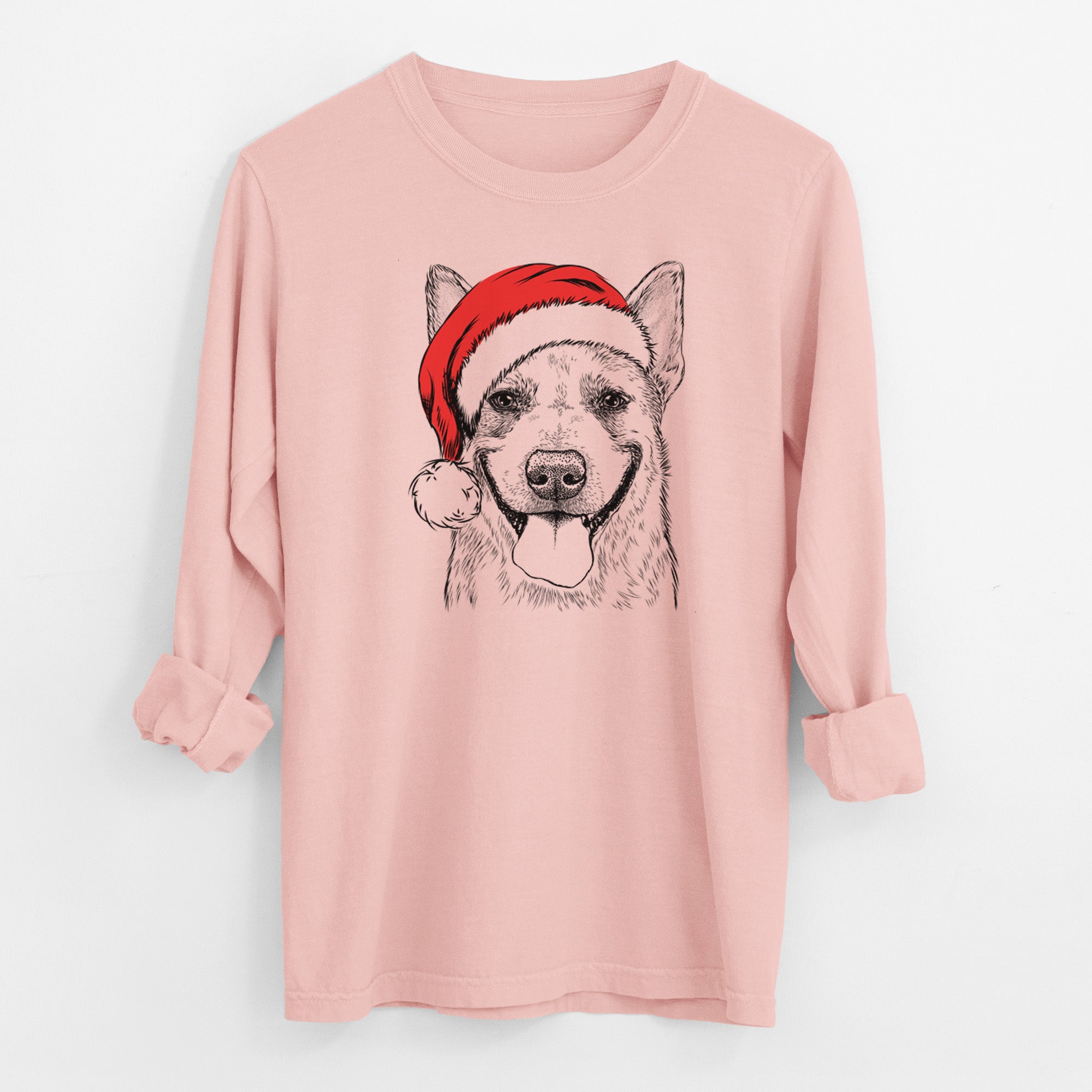 Santa Rio the Australian Cattle Dog - Men's Heavyweight 100% Cotton Long Sleeve