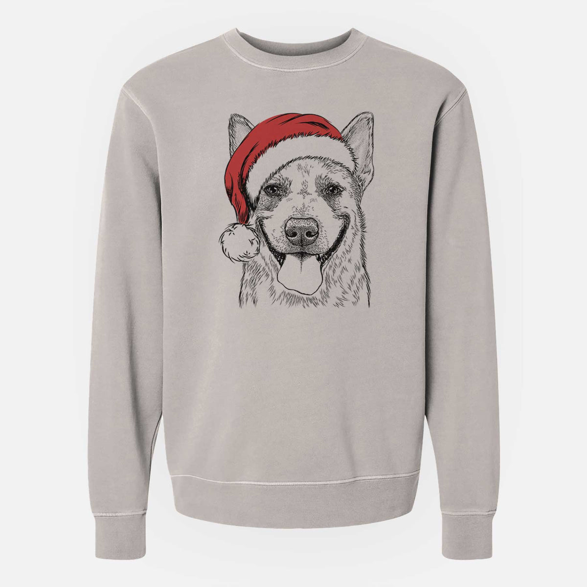 Santa Rio the Australian Cattle Dog - Unisex Pigment Dyed Crew Sweatshirt