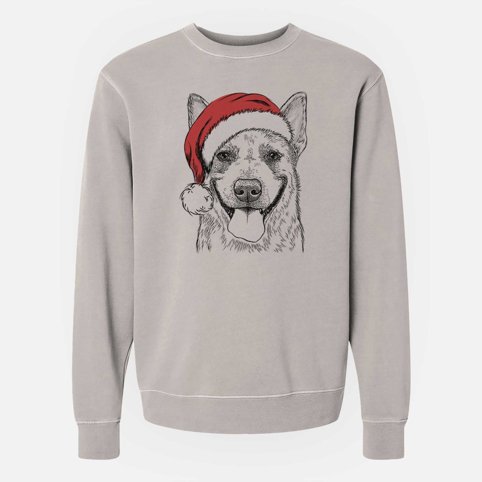 Santa Rio the Australian Cattle Dog - Unisex Pigment Dyed Crew Sweatshirt