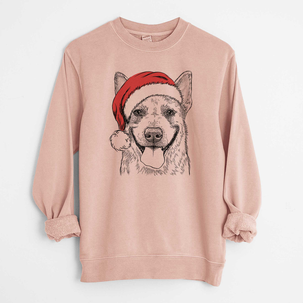 Santa Rio the Australian Cattle Dog - Unisex Pigment Dyed Crew Sweatshirt