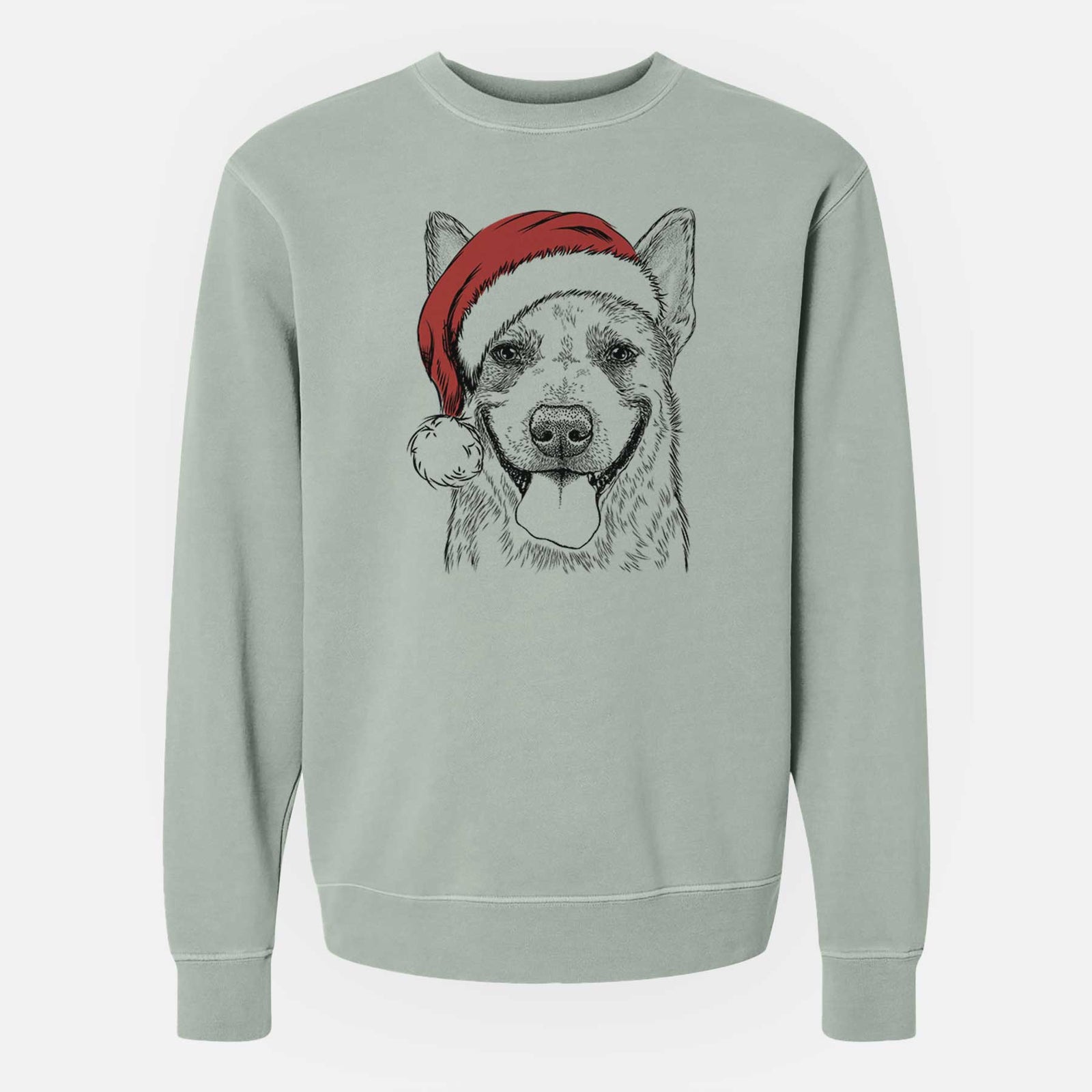 Santa Rio the Australian Cattle Dog - Unisex Pigment Dyed Crew Sweatshirt