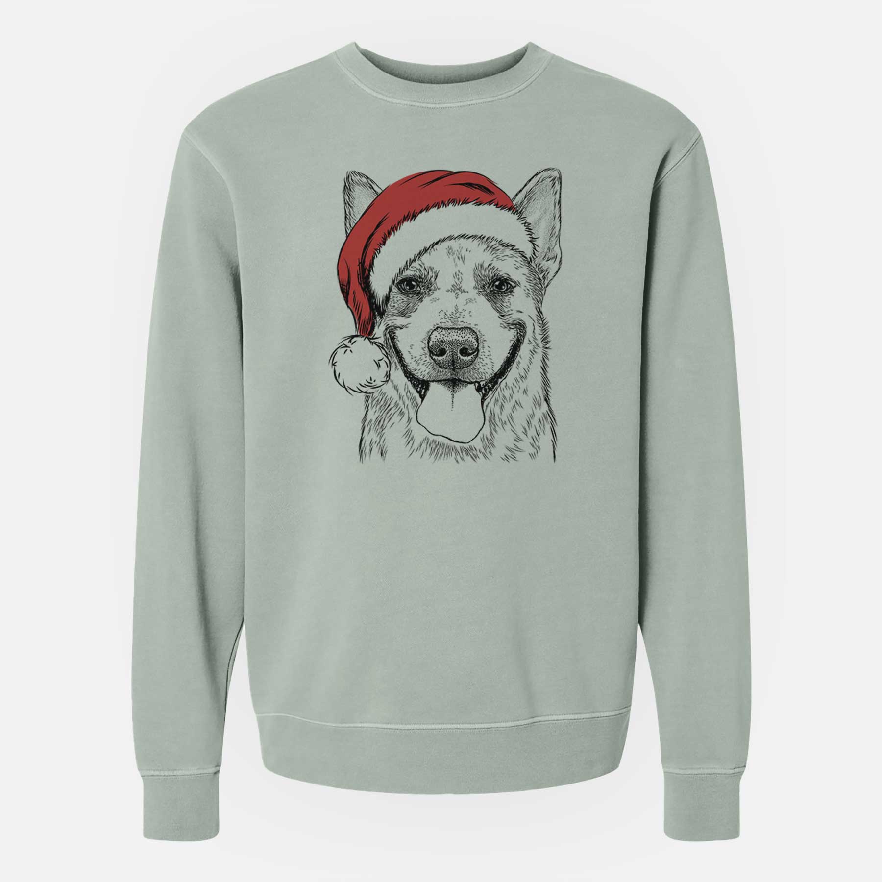 Santa Rio the Australian Cattle Dog - Unisex Pigment Dyed Crew Sweatshirt