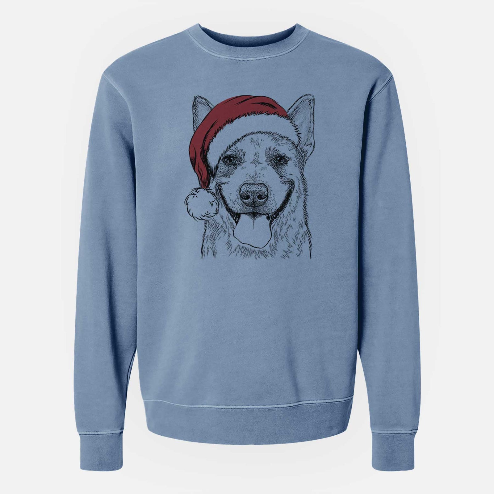 Santa Rio the Australian Cattle Dog - Unisex Pigment Dyed Crew Sweatshirt